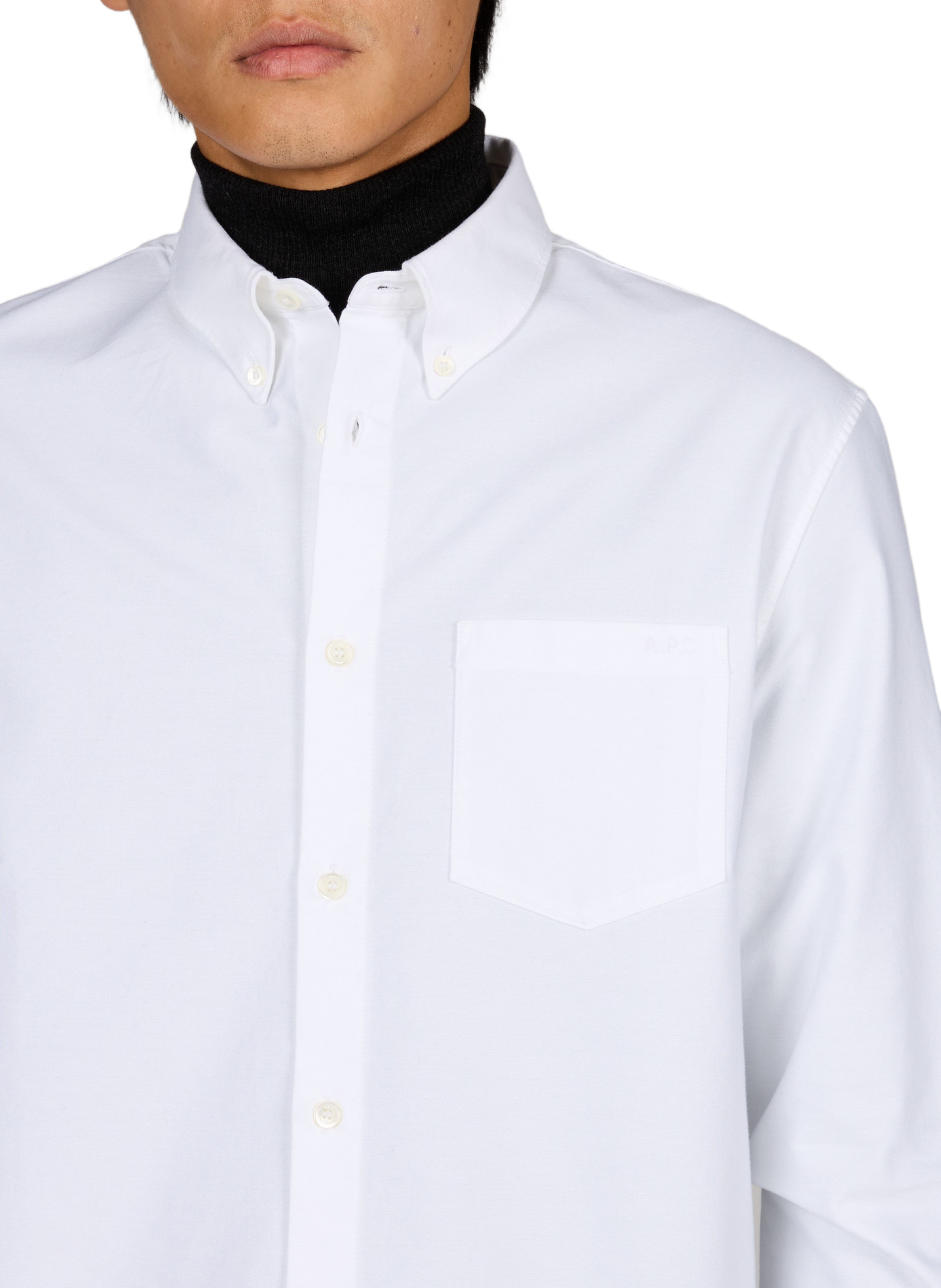 Chemise droite unie A.P.C. Blanc
