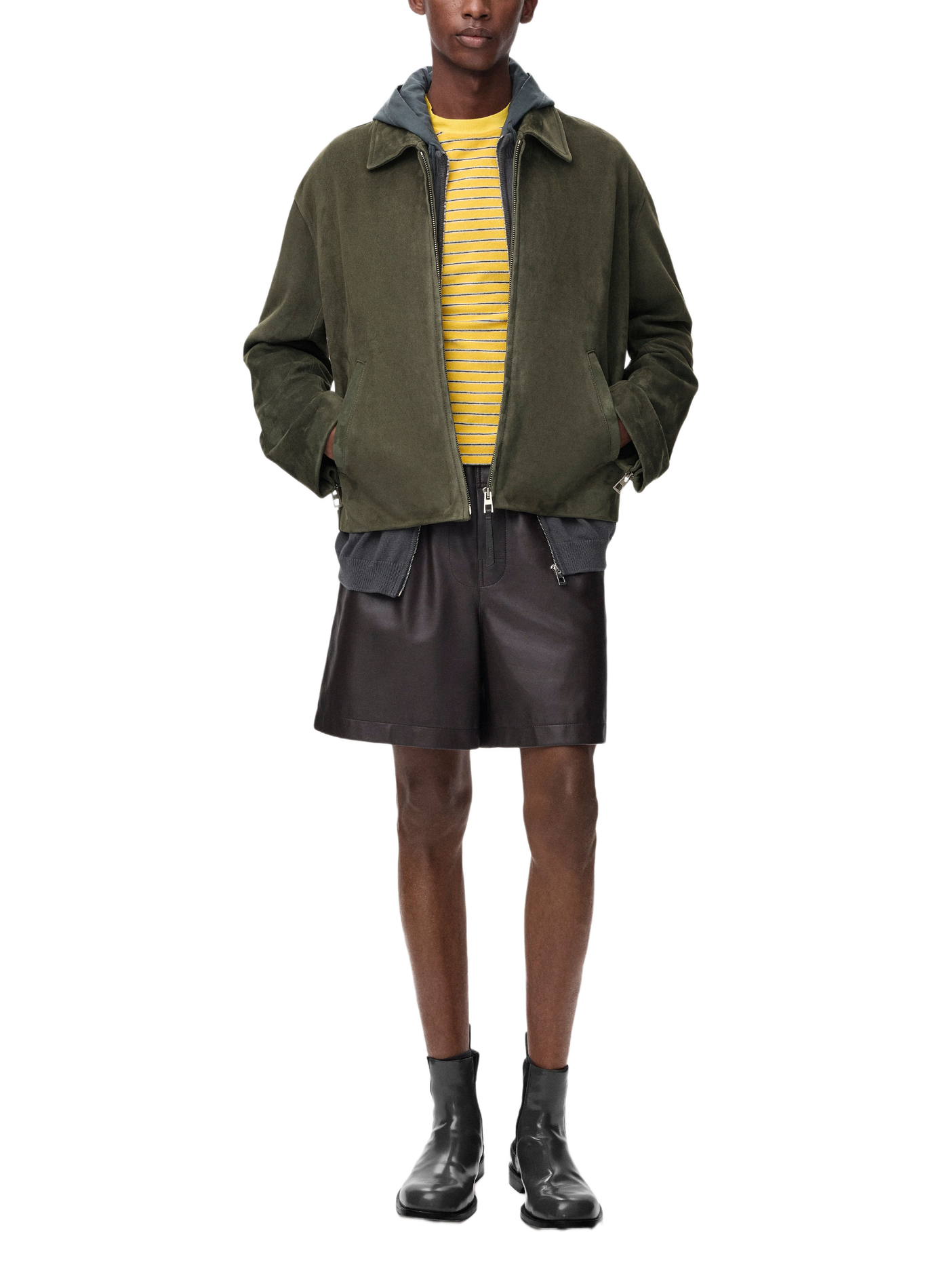 Zip-up jacket in suede lamb LOEWE Green