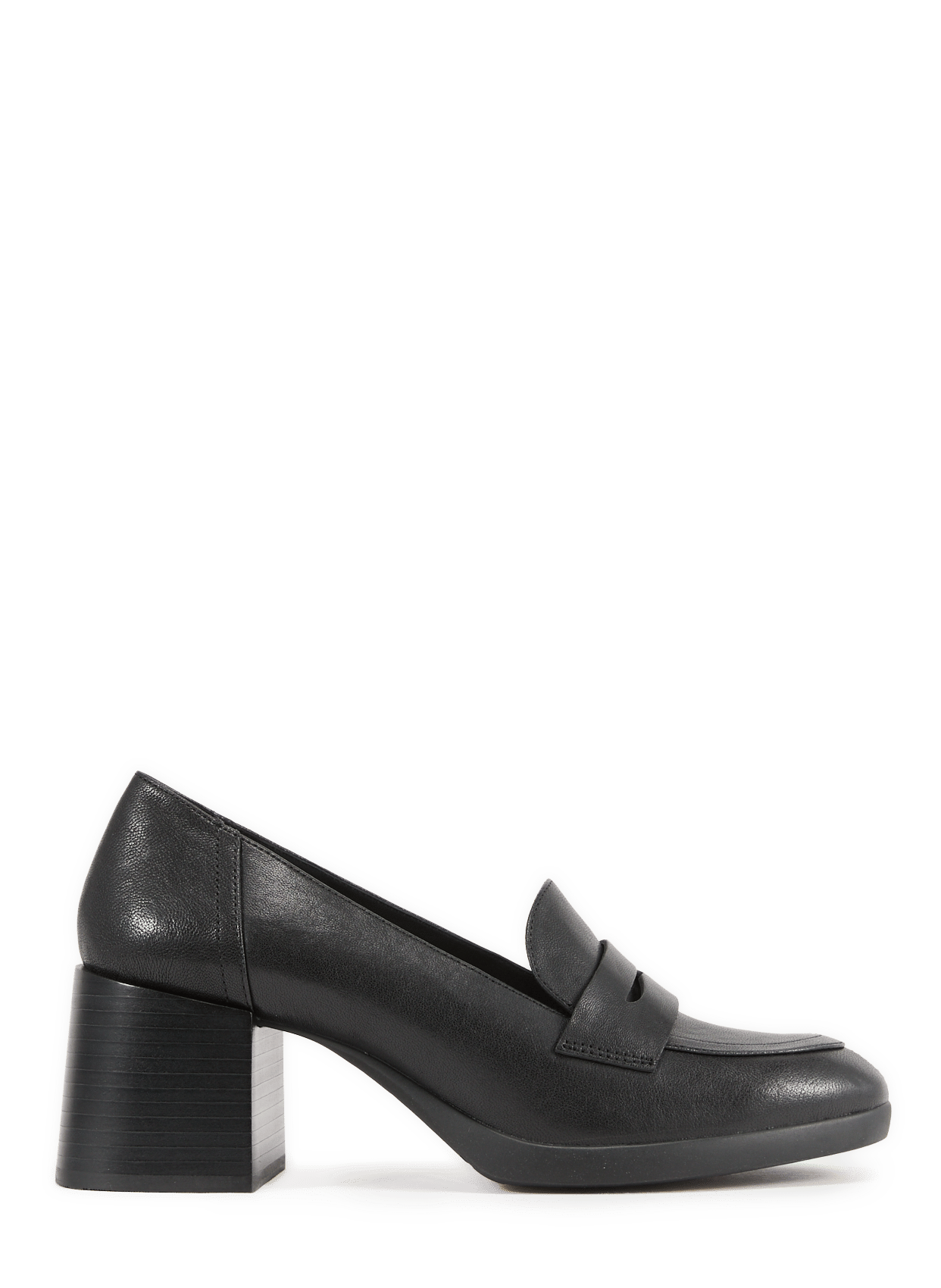 Mocassins à talon en cuir GEOX Noir