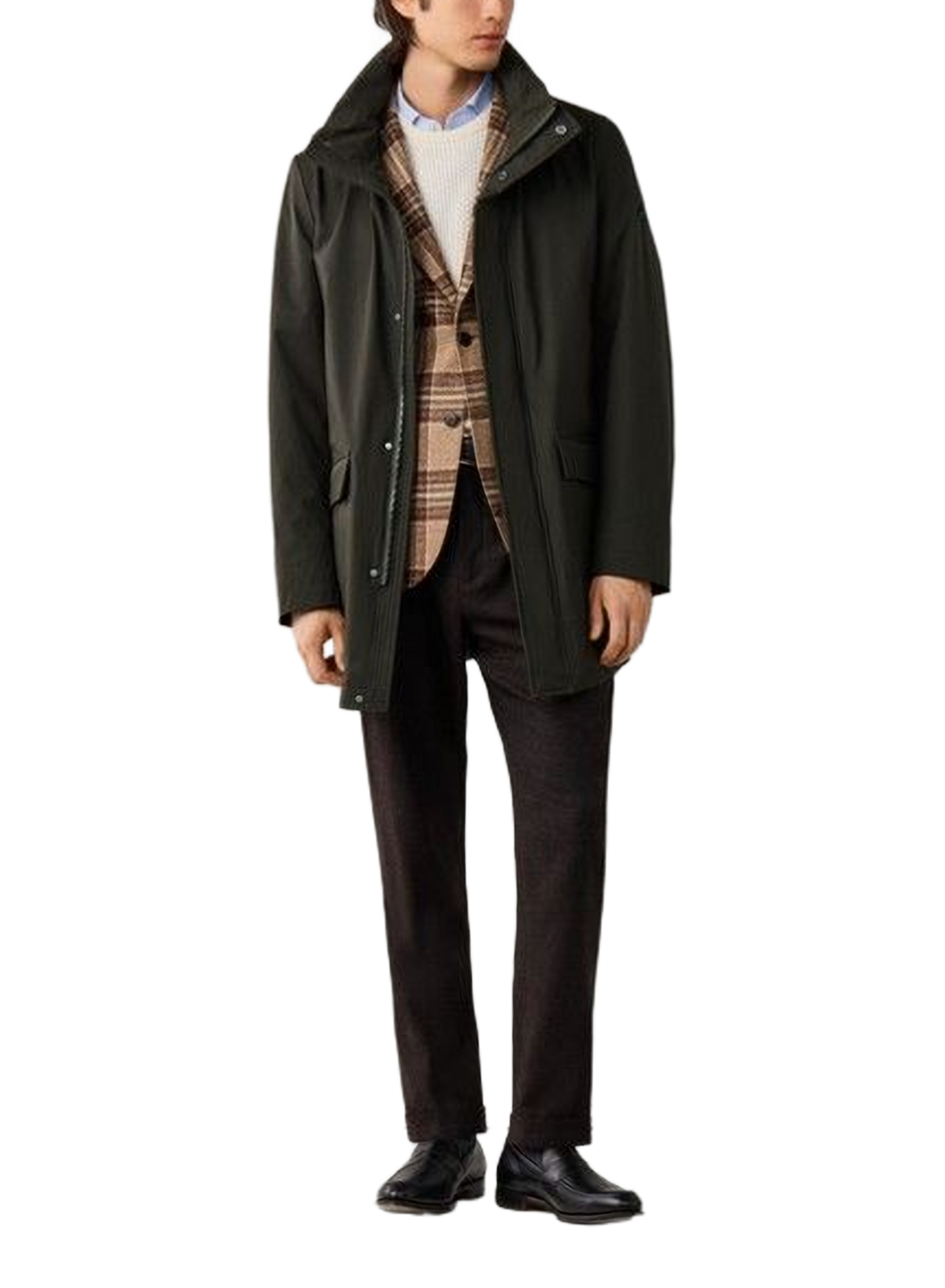 Parka with high collar HACKETT Green