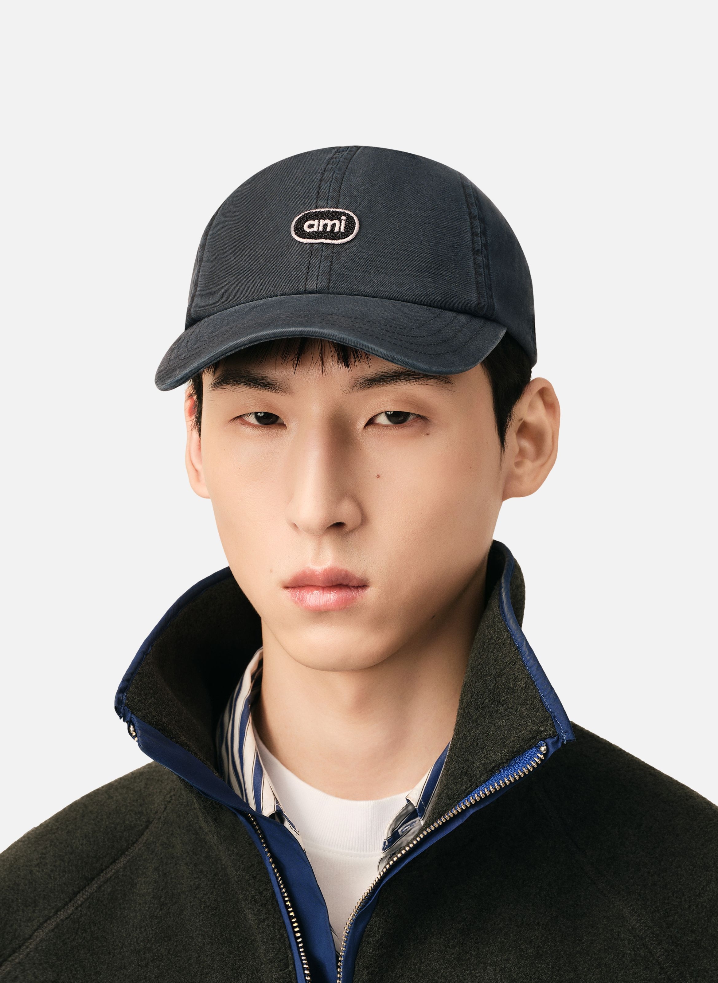 Casquette unisexe en coton patch ami AMI PARIS Noir