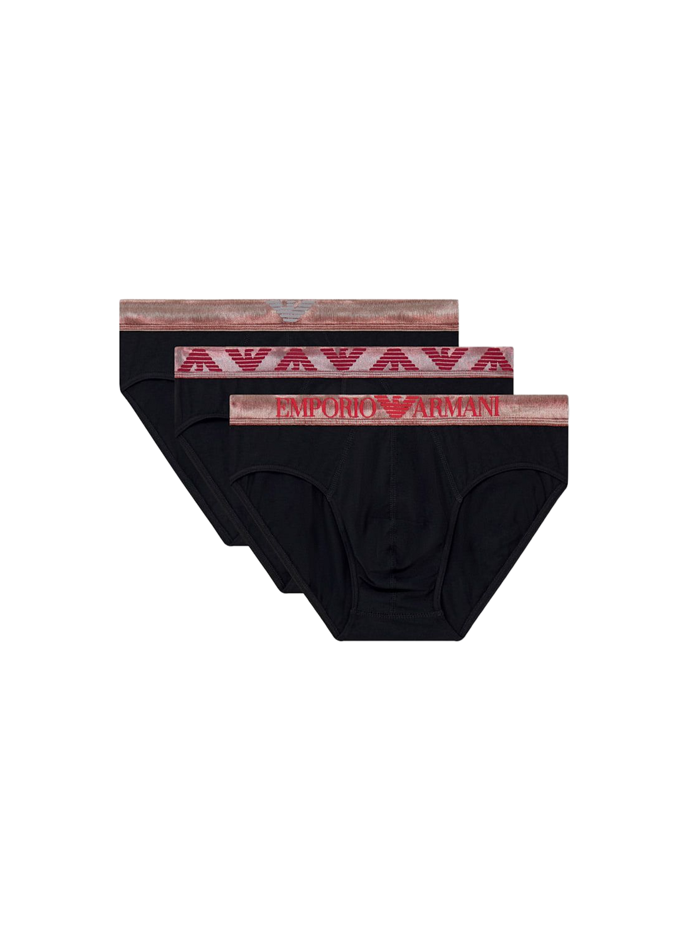 Set aus 3 Slips aus Baumwollmischung EMPORIO ARMANI Schwarz