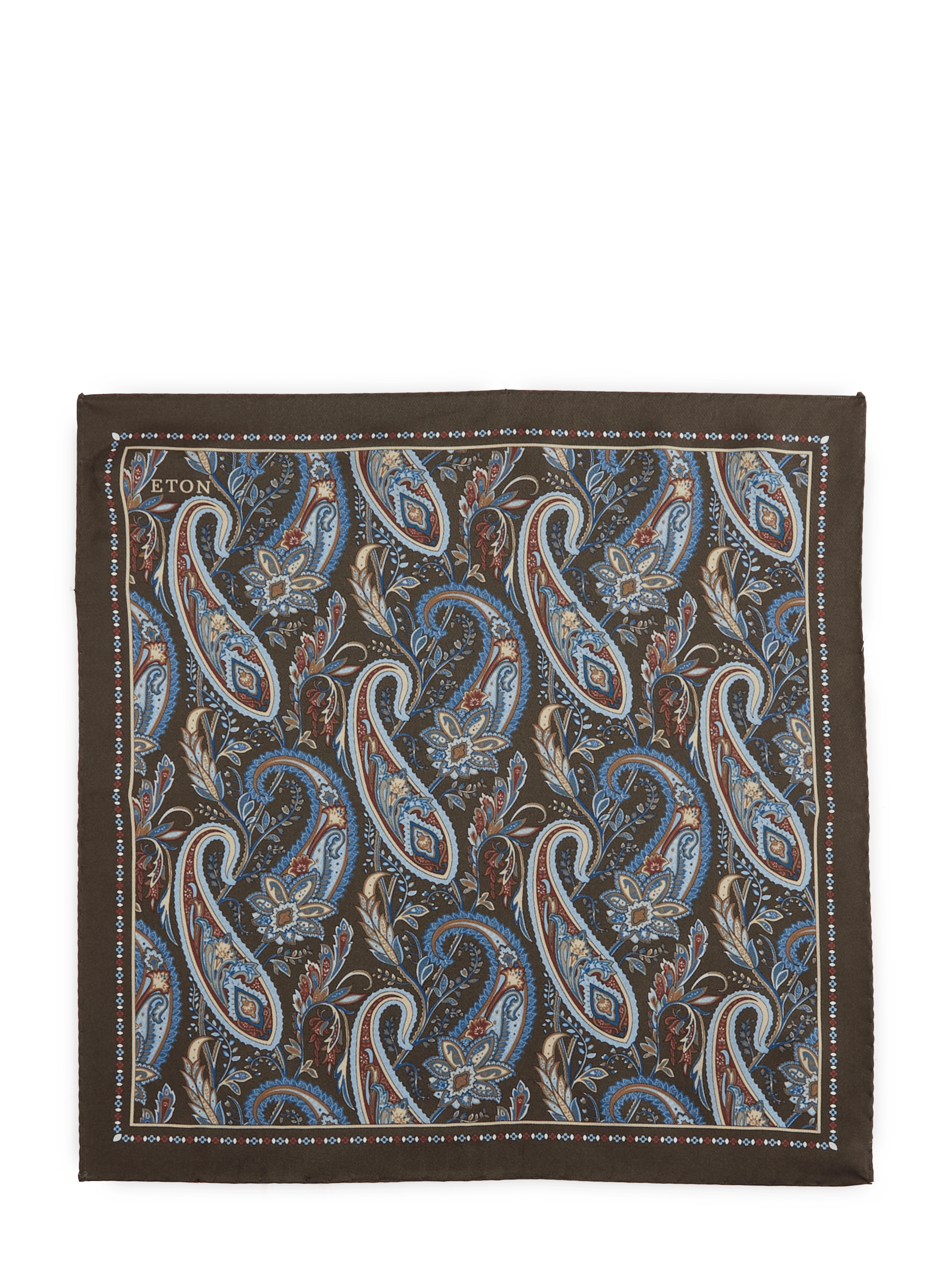 Printed silk clutch ETON Brown