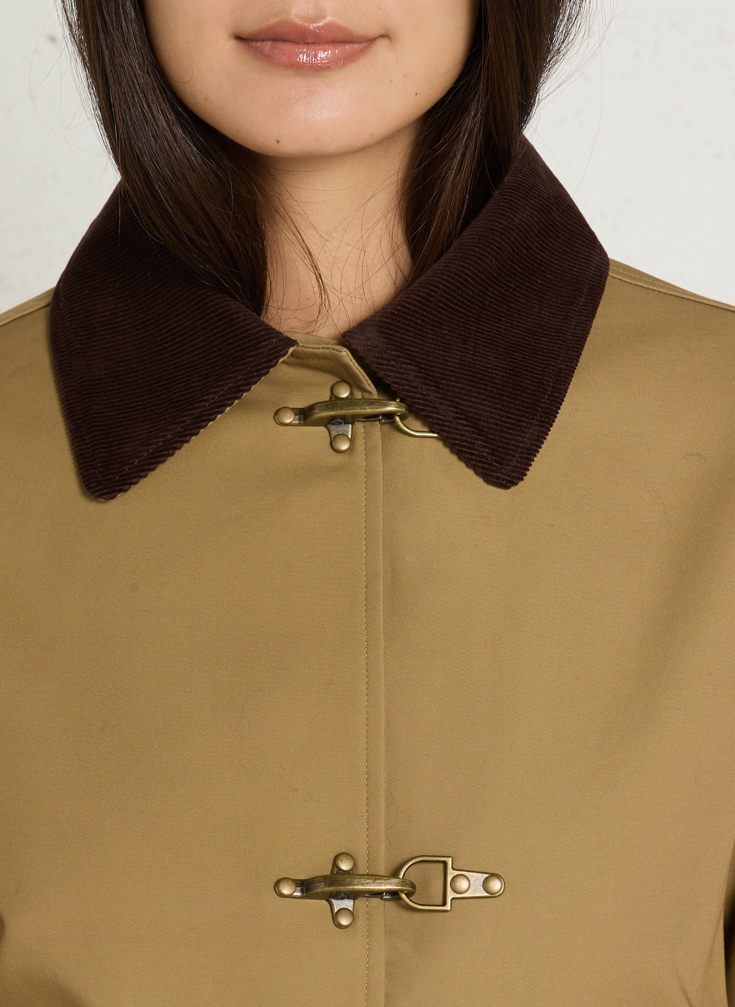 Manteau droit col classique en coton casey MAISON 123 Vert