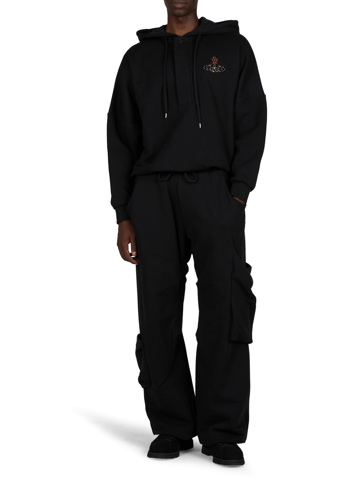 Oversized cotton hoodie VIVIENNE WESTWOOD Black
