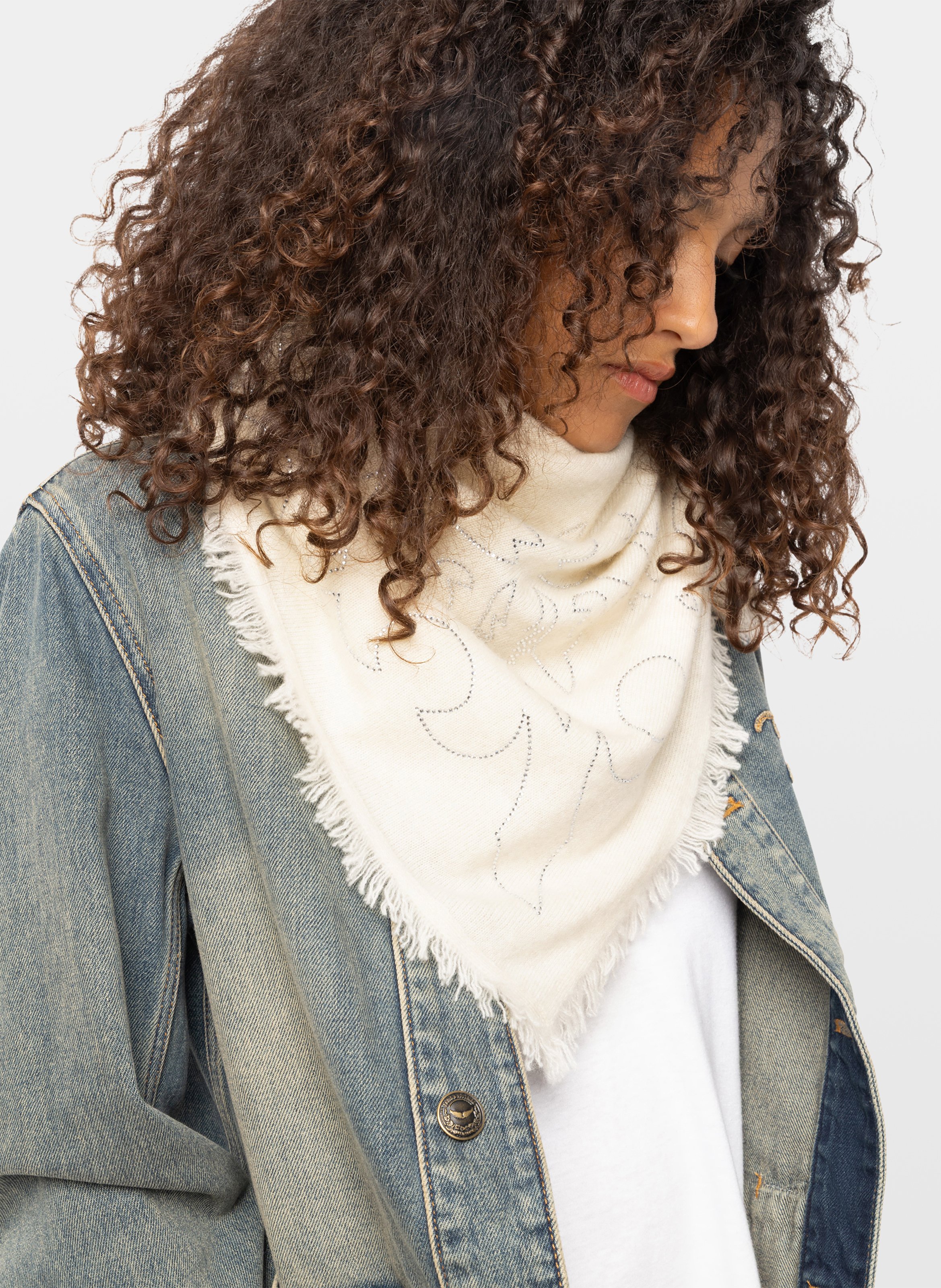 Sjaal van kasjmier Stevie ZADIG&VOLTAIRE Wit