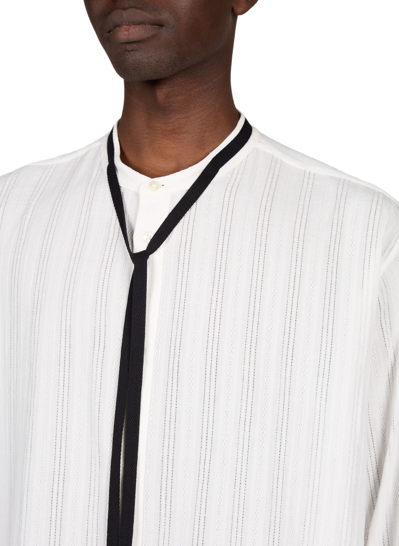 Oversized embroidered cotton shirt ANN DEMEULEMEESTER White