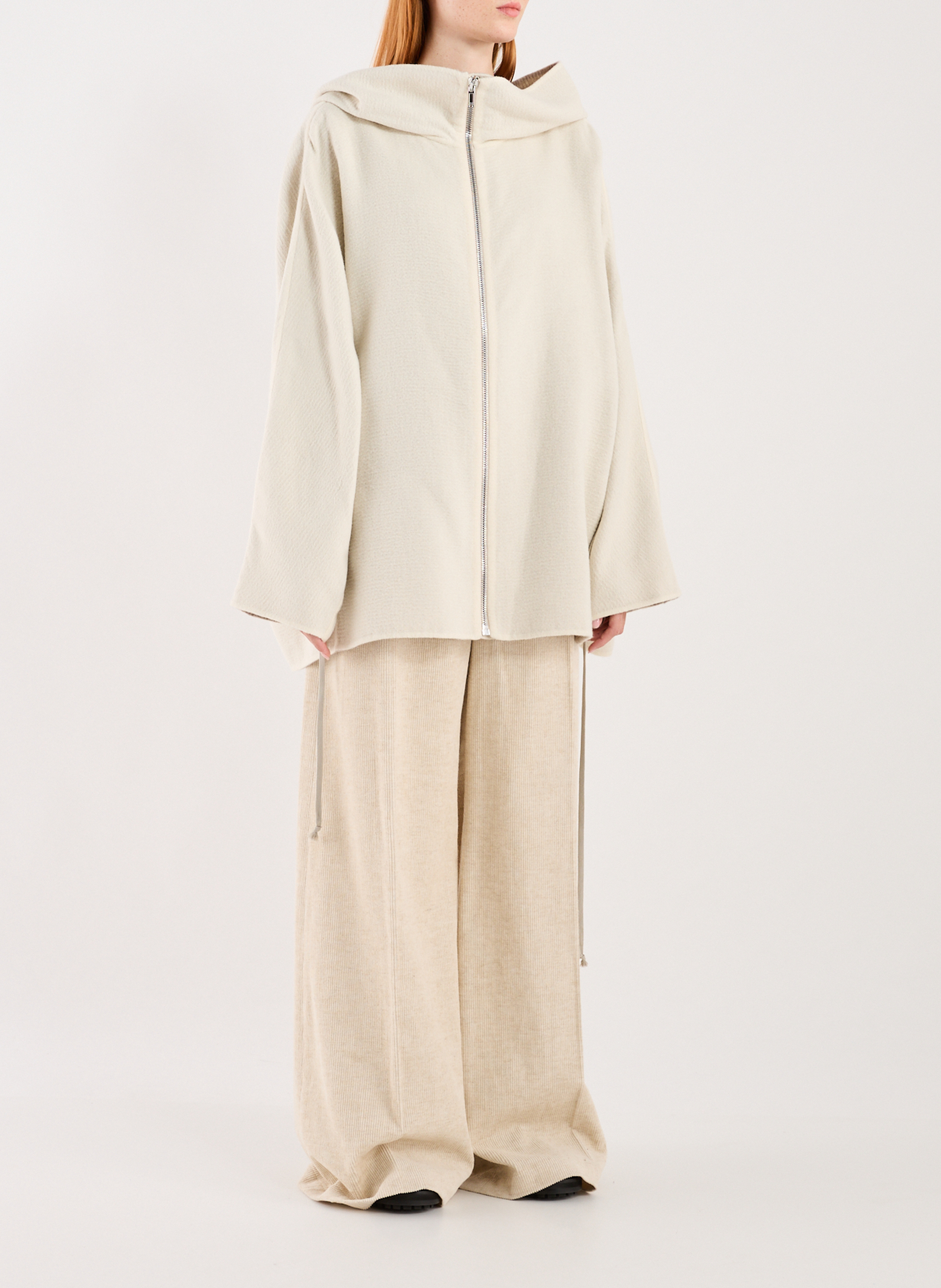 Ribbed cotton and linen trousers RICK OWENS Beige