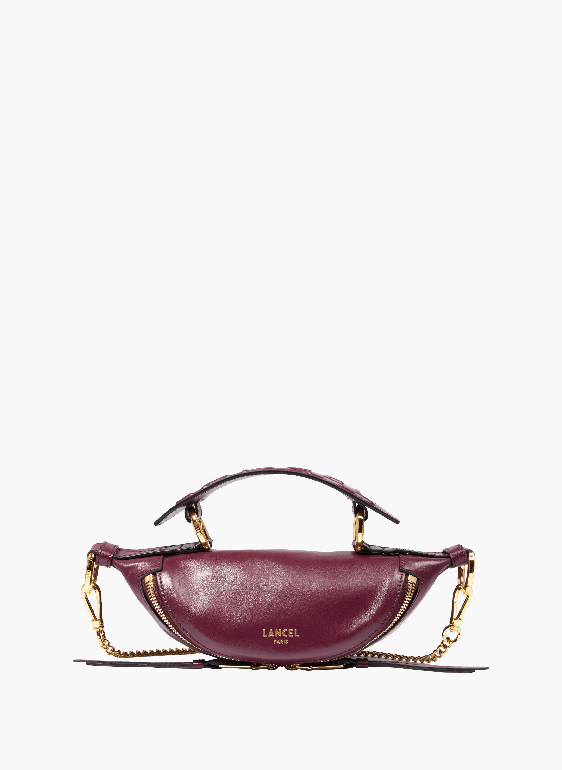 Mini sac porté croisé zippé origami de lancel en cuir LANCEL Violet