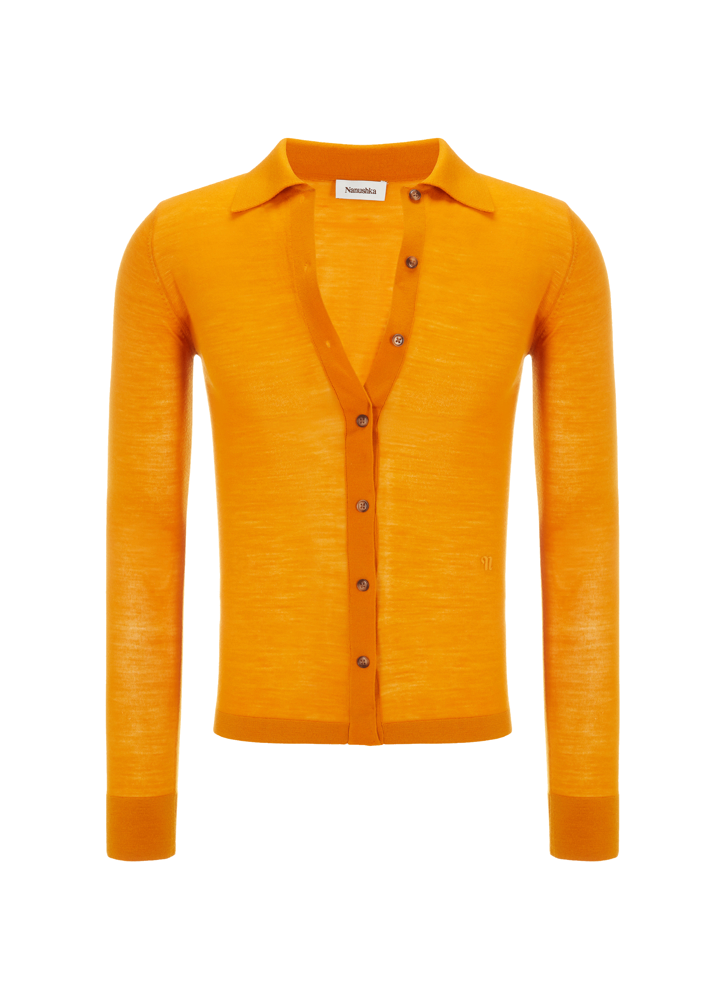 Cardigan chemise en laine mérinos