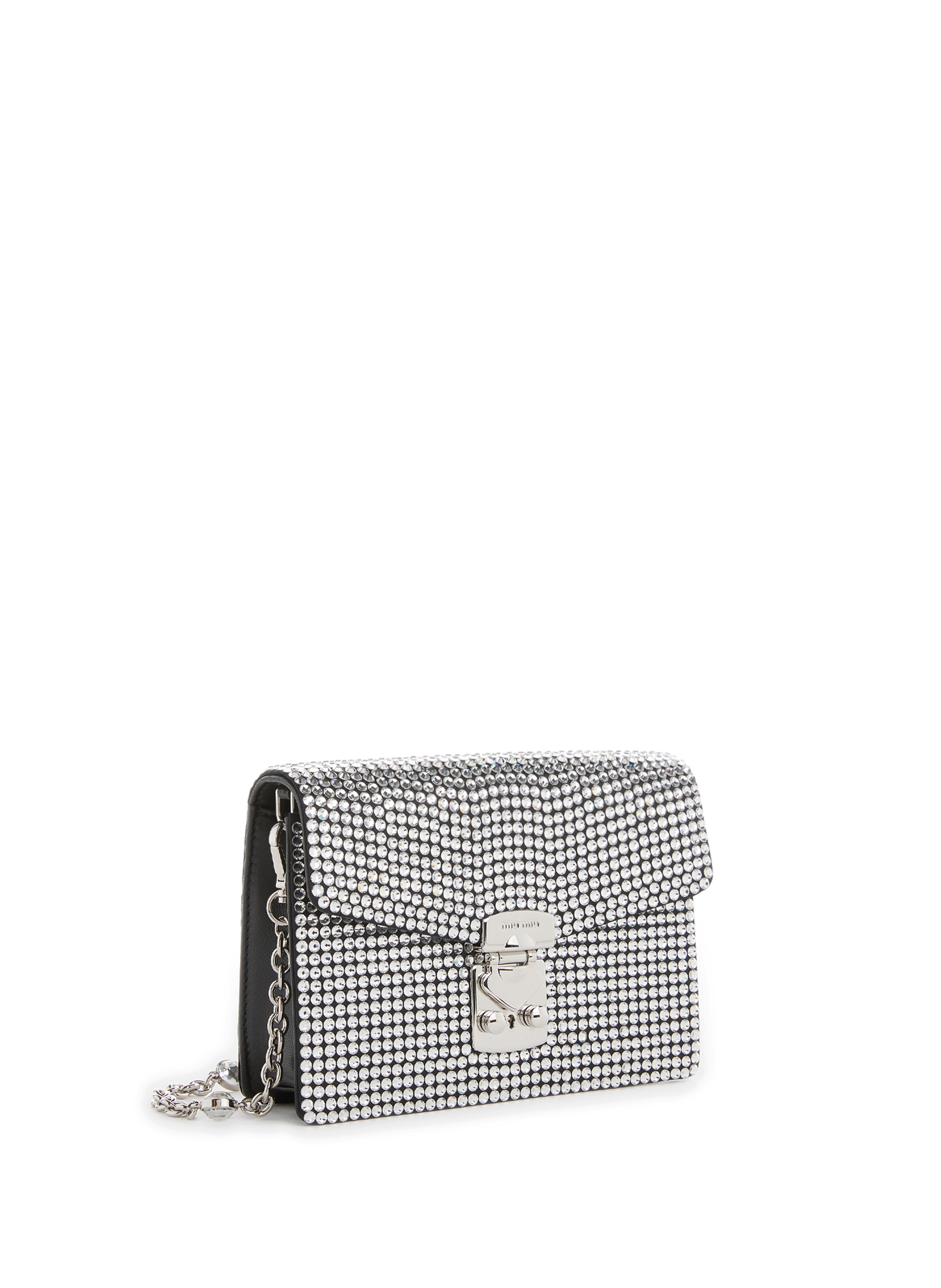 Mini sac à strass en cuir