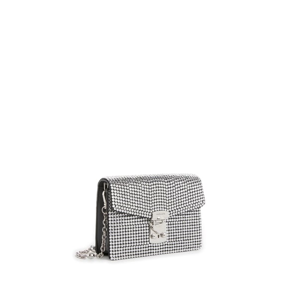 Mini sac à strass en cuir