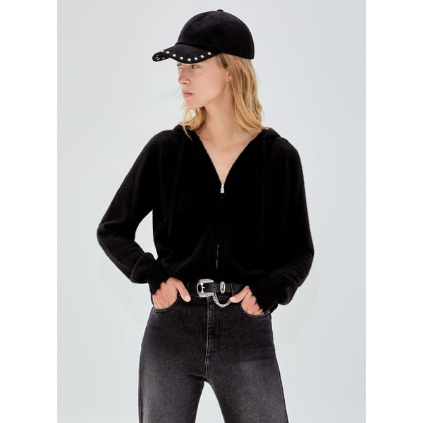 Cardigan zippé à capuche