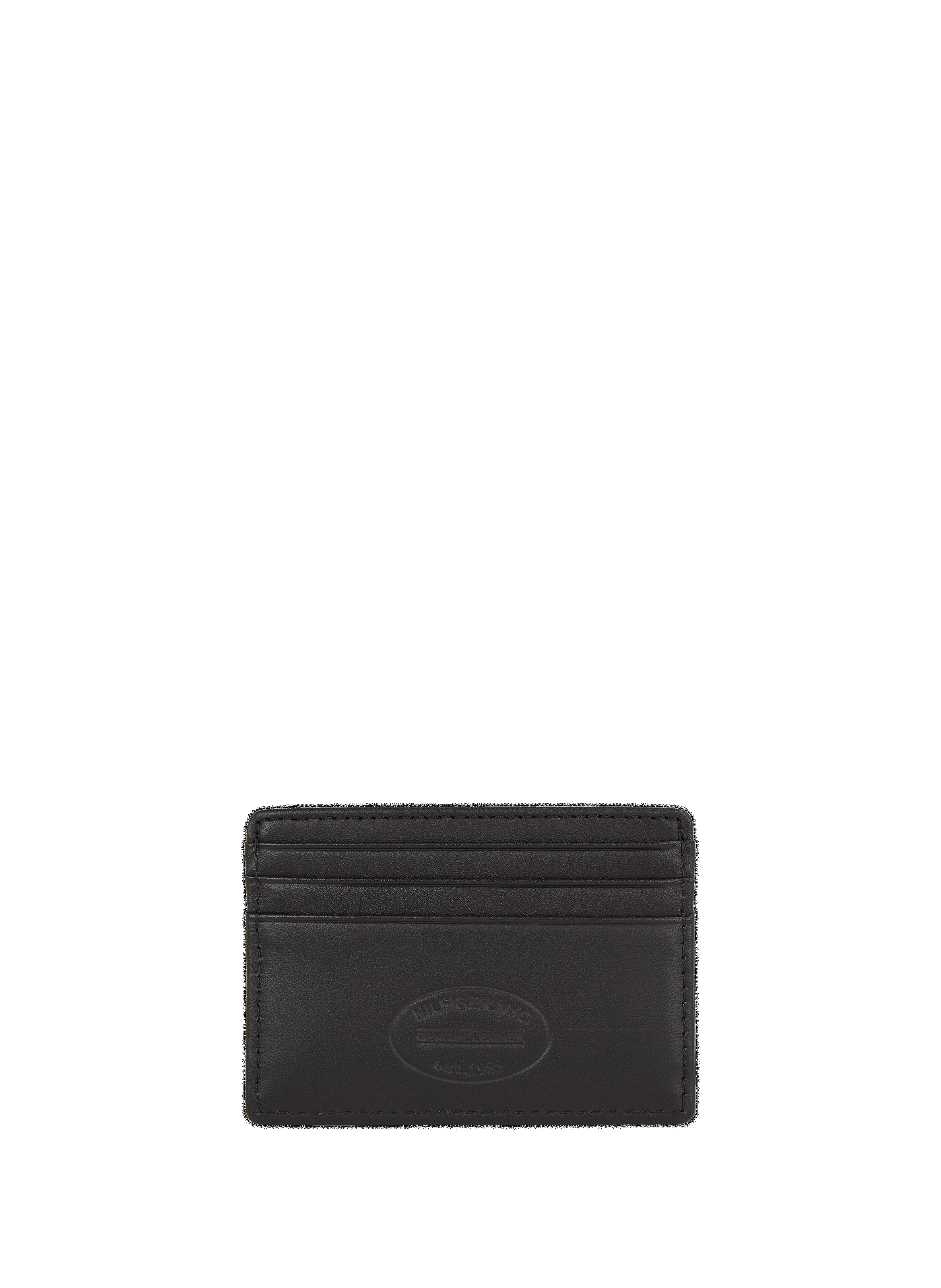 Leather card holder TOMMY HILFIGER Black