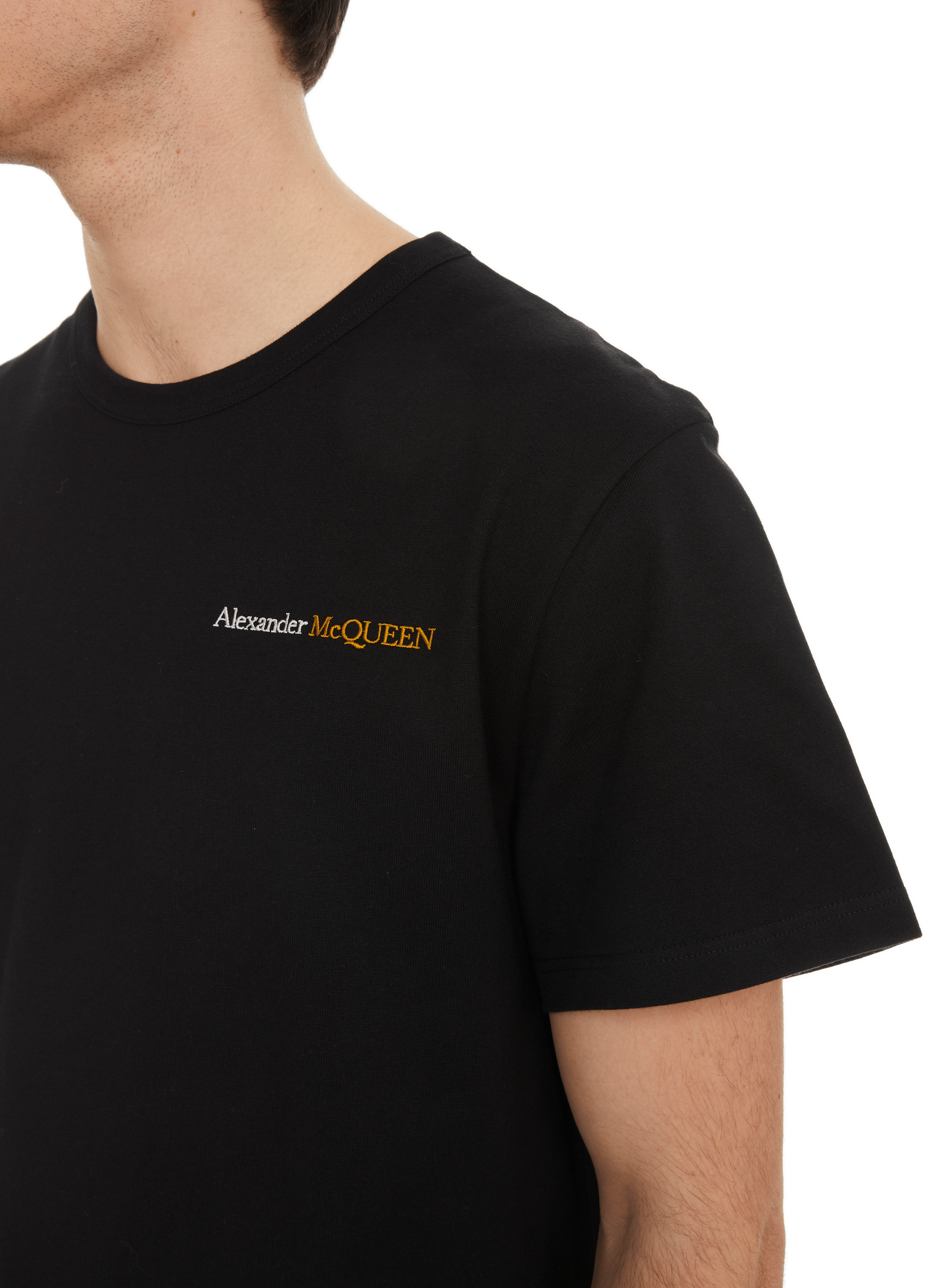 T-shirt uni en coton ALEXANDER MCQUEEN Noir