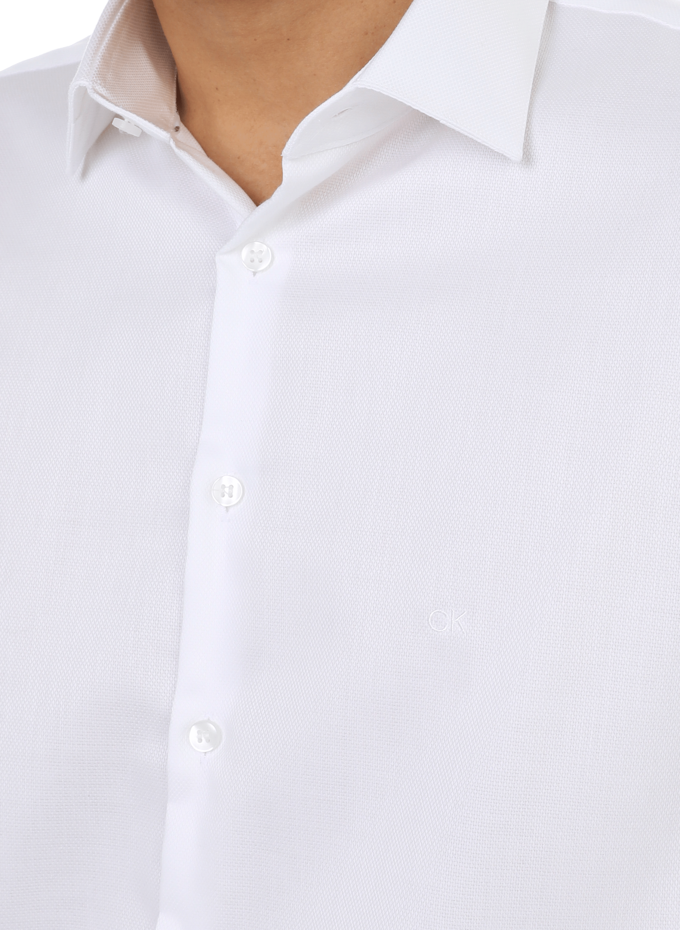 Long-sleeved cotton shirt White