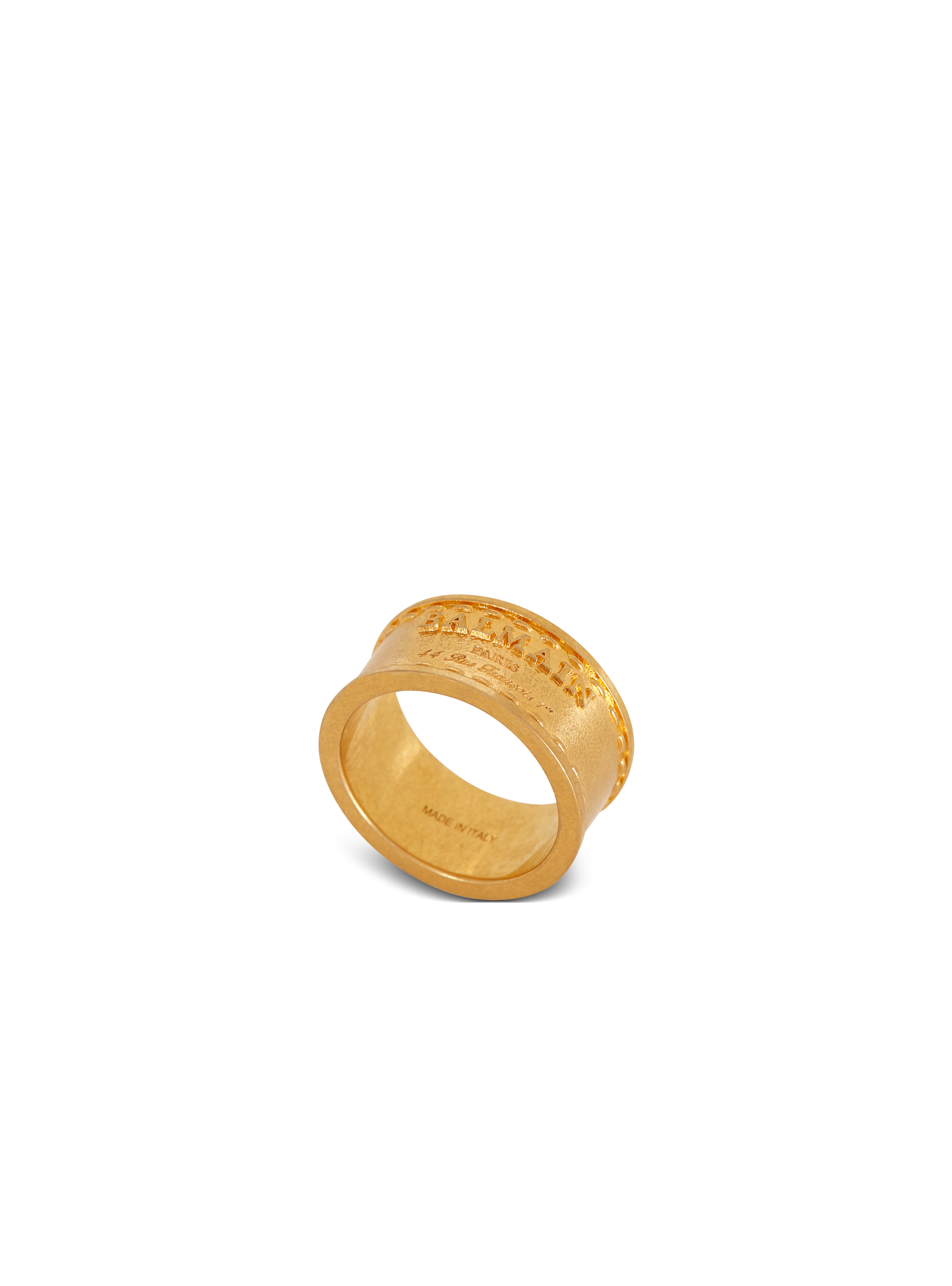 Bague tubular balmain signature Doré