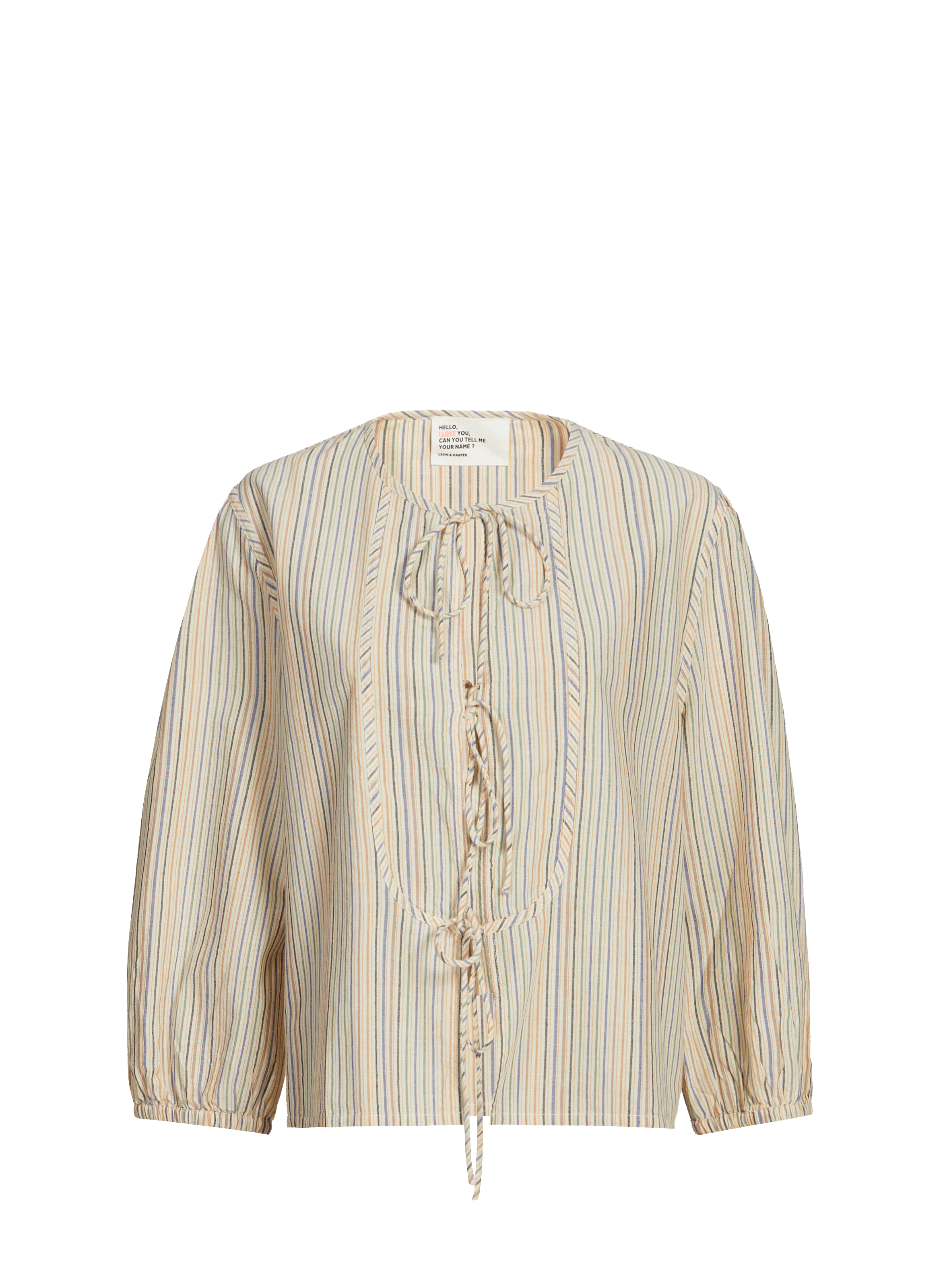 Striped straight cotton blouse LEON & HARPER Multicolour