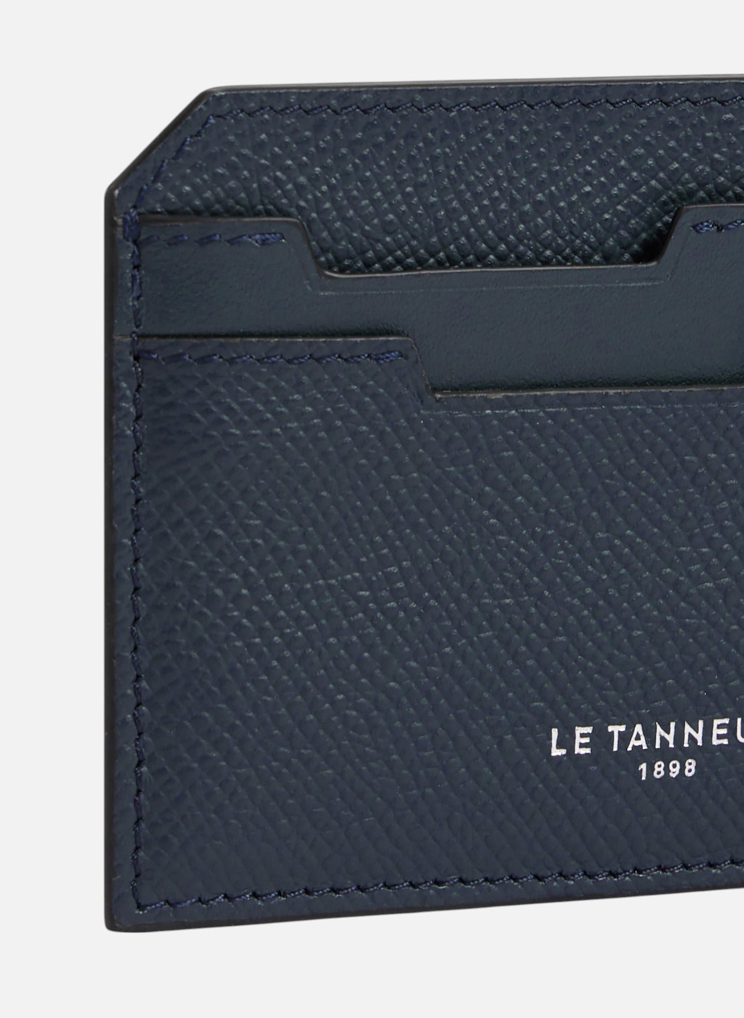 Porte cartes gaston en cuir grain croisé LE TANNEUR Bleu