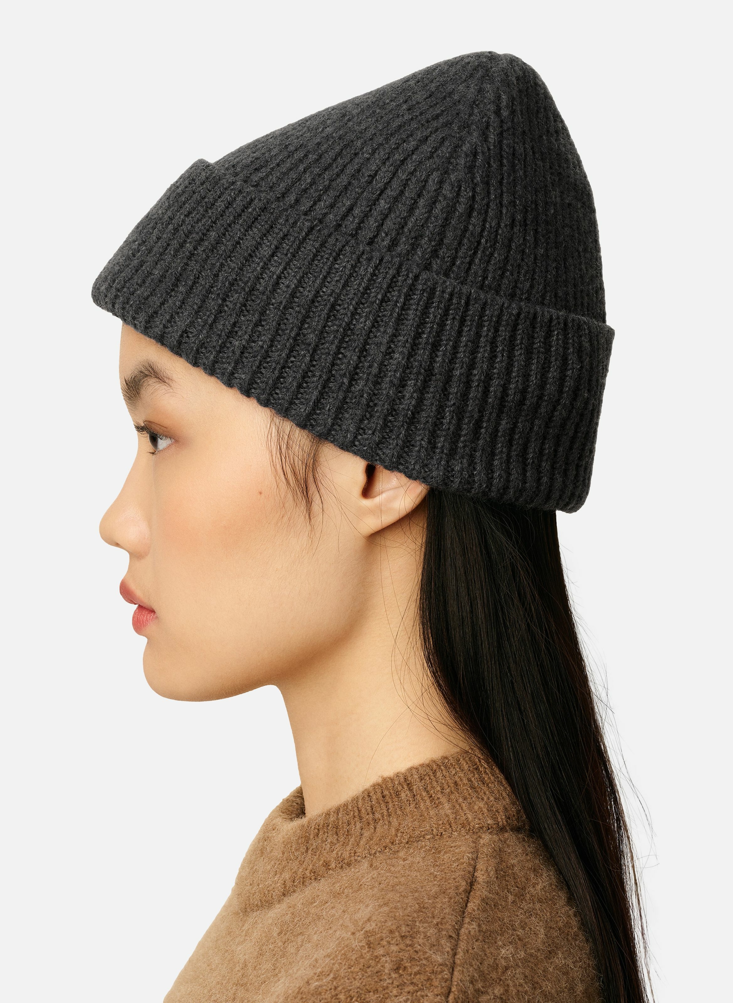 Bonnet ami de coeur en laine unisexe AMI PARIS Gris