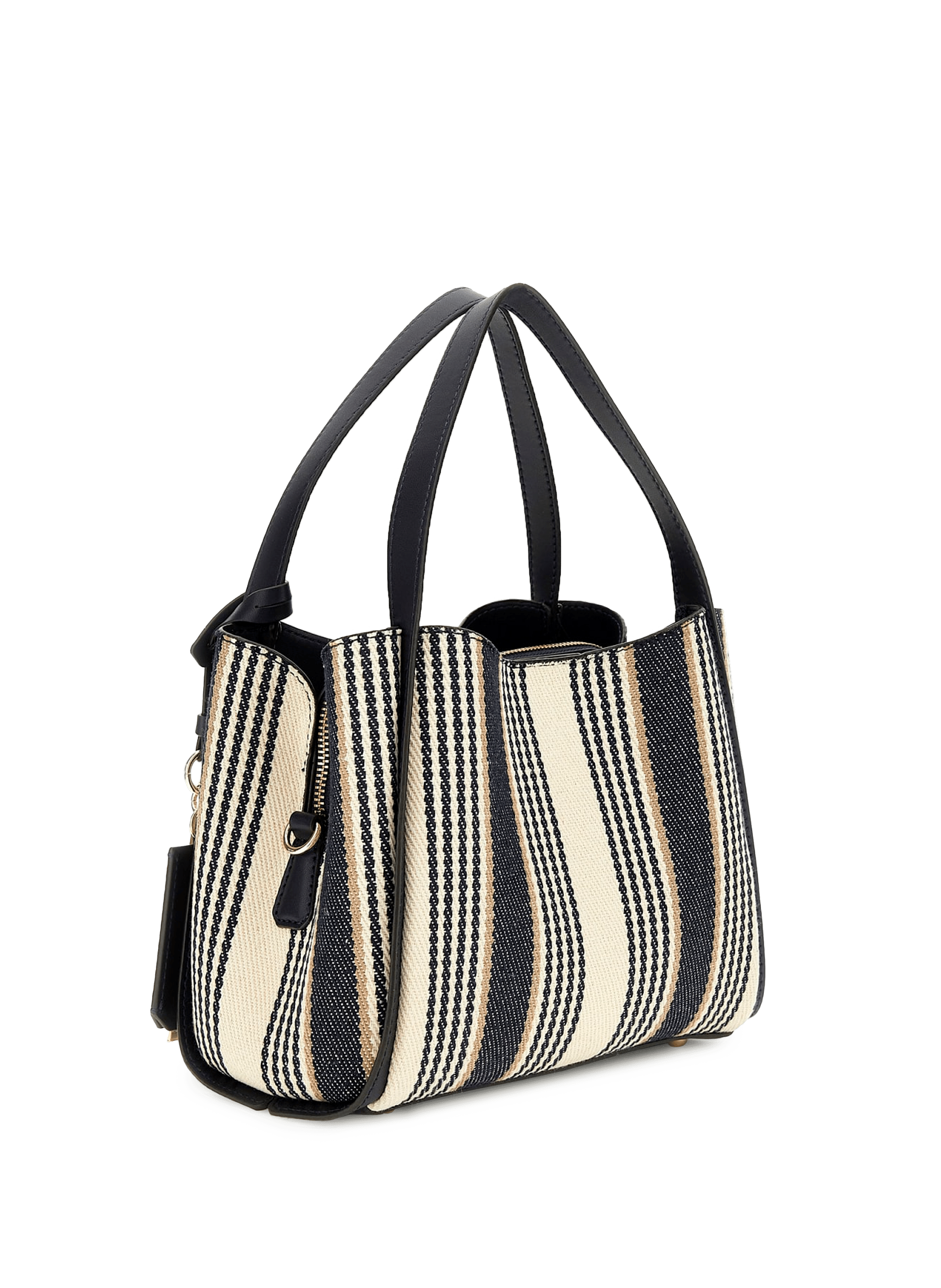Striped handbag in blended cotton GUESS Multicolour