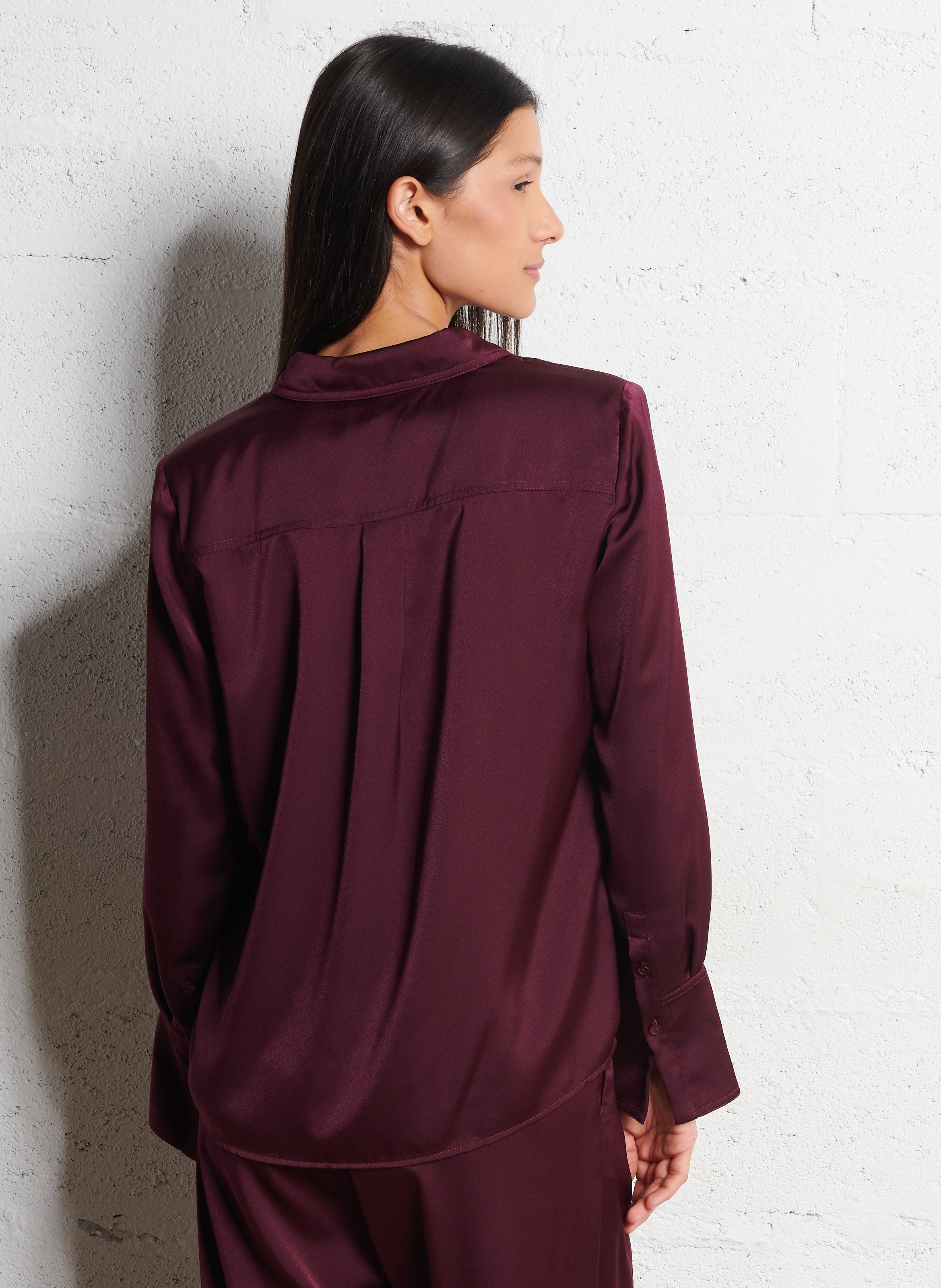 Chemise droite satinée canoli BA&SH Violet