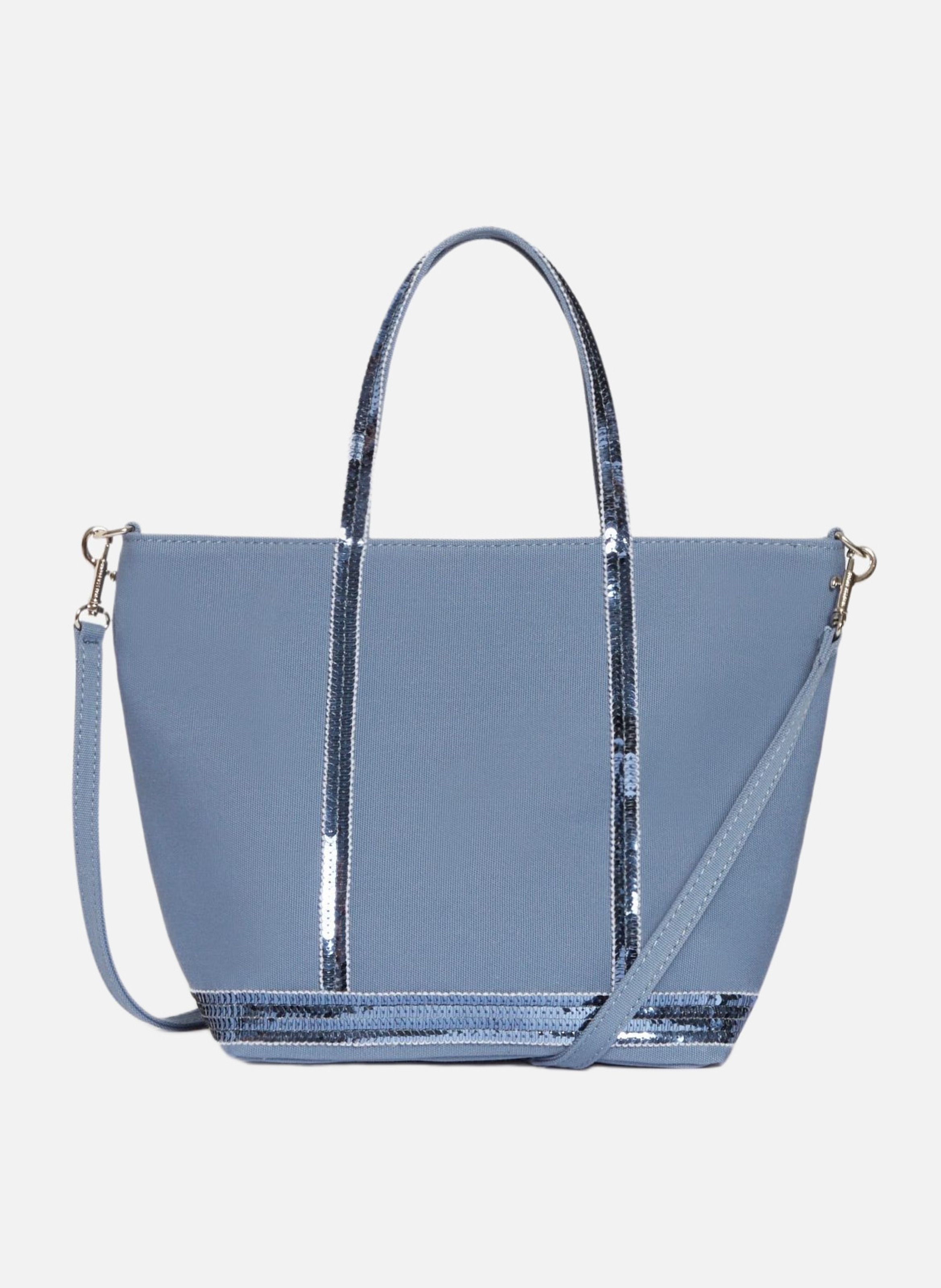 Cabas s zippé en toile  Bleu cendre