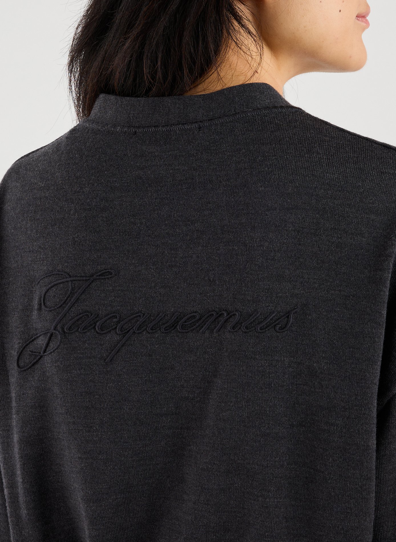 Cardigan cintré en laine JACQUEMUS Gris