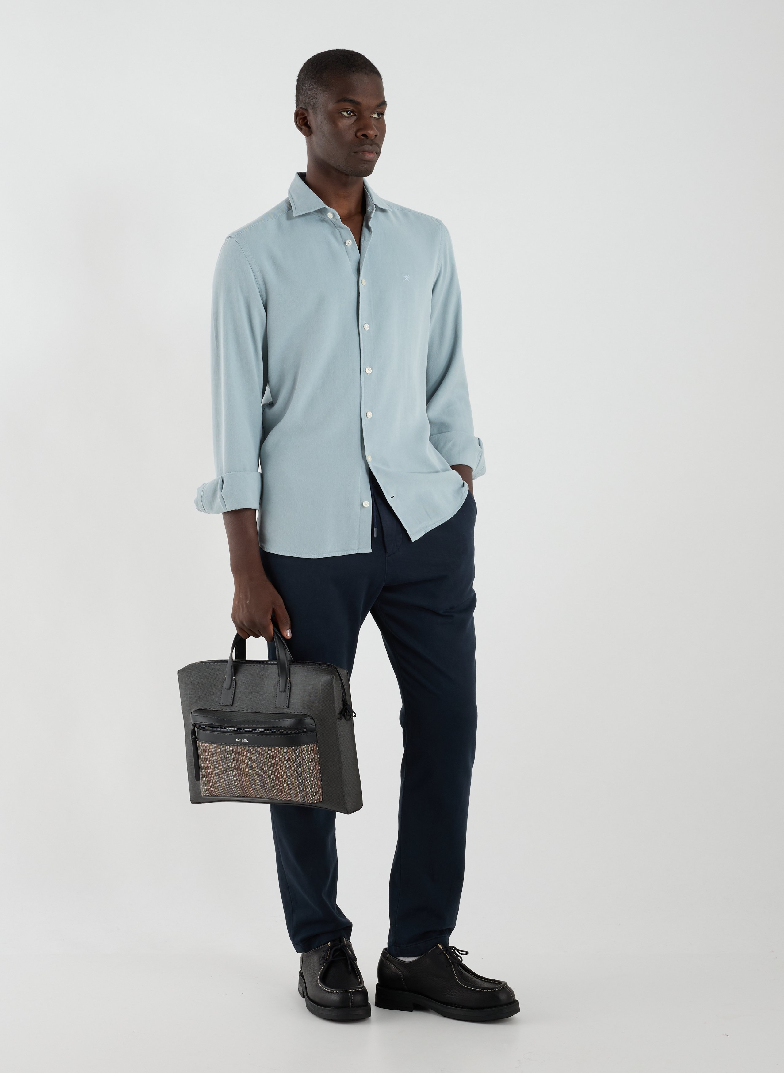 Chemise droite en lyocell HACKETT Bleu