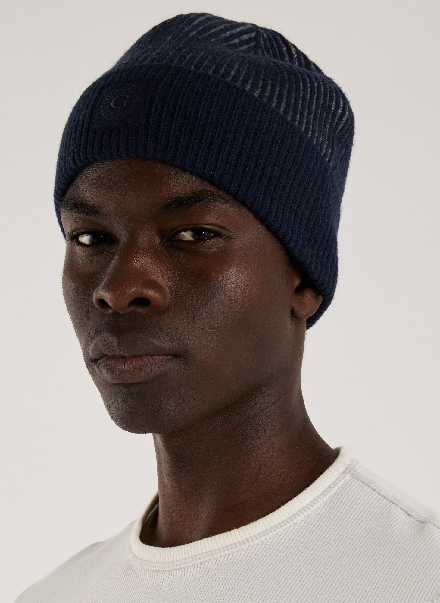 Ribbed cuffed beanie GUESS Blue