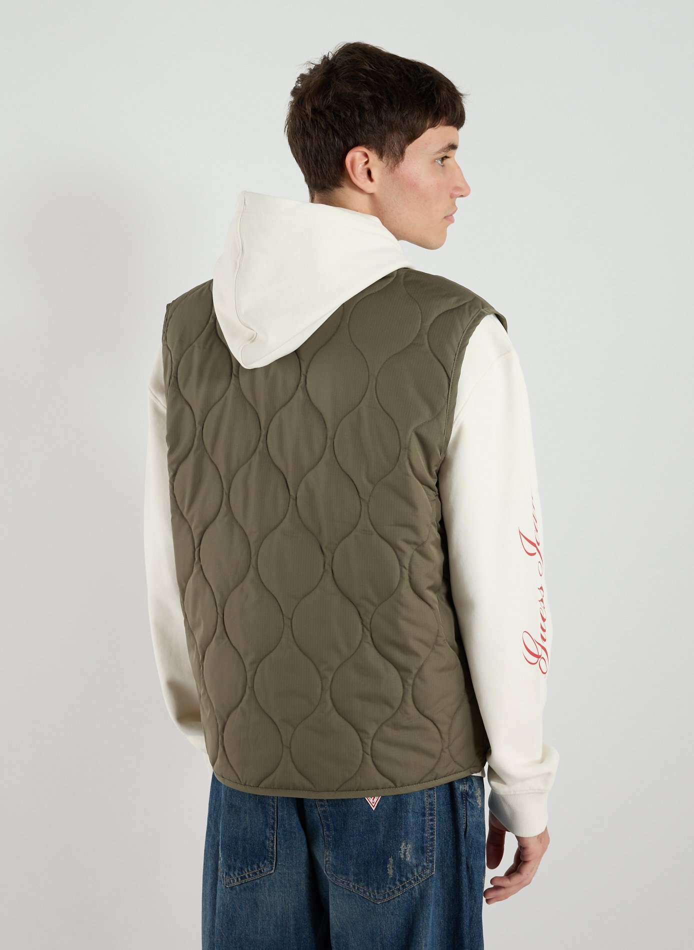 Quilted gilet GUESS Green