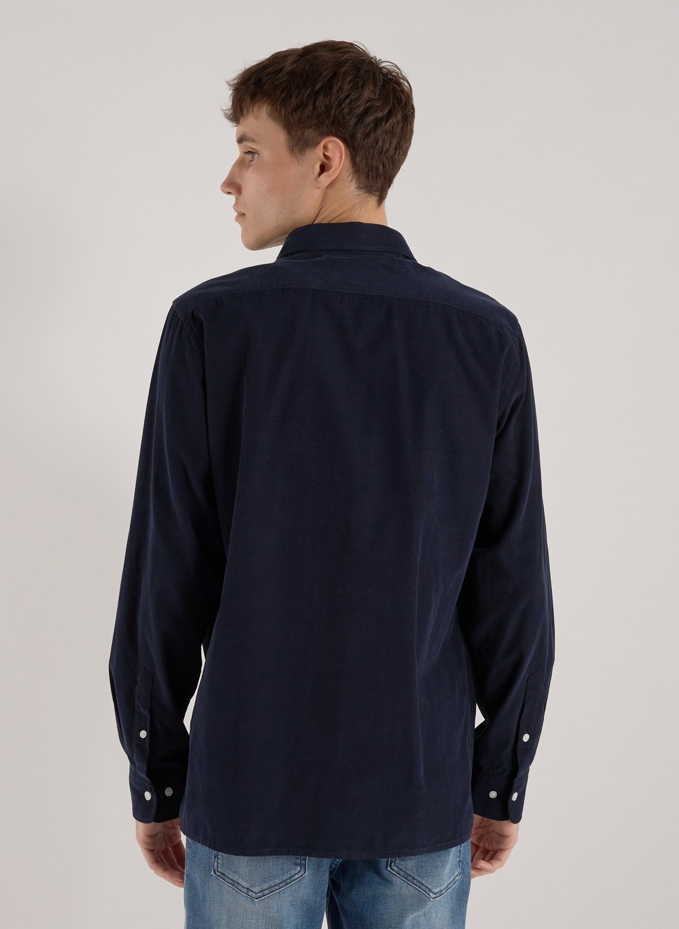 Chemise col classique manches contrastantes en coton EDEN PARK Blue