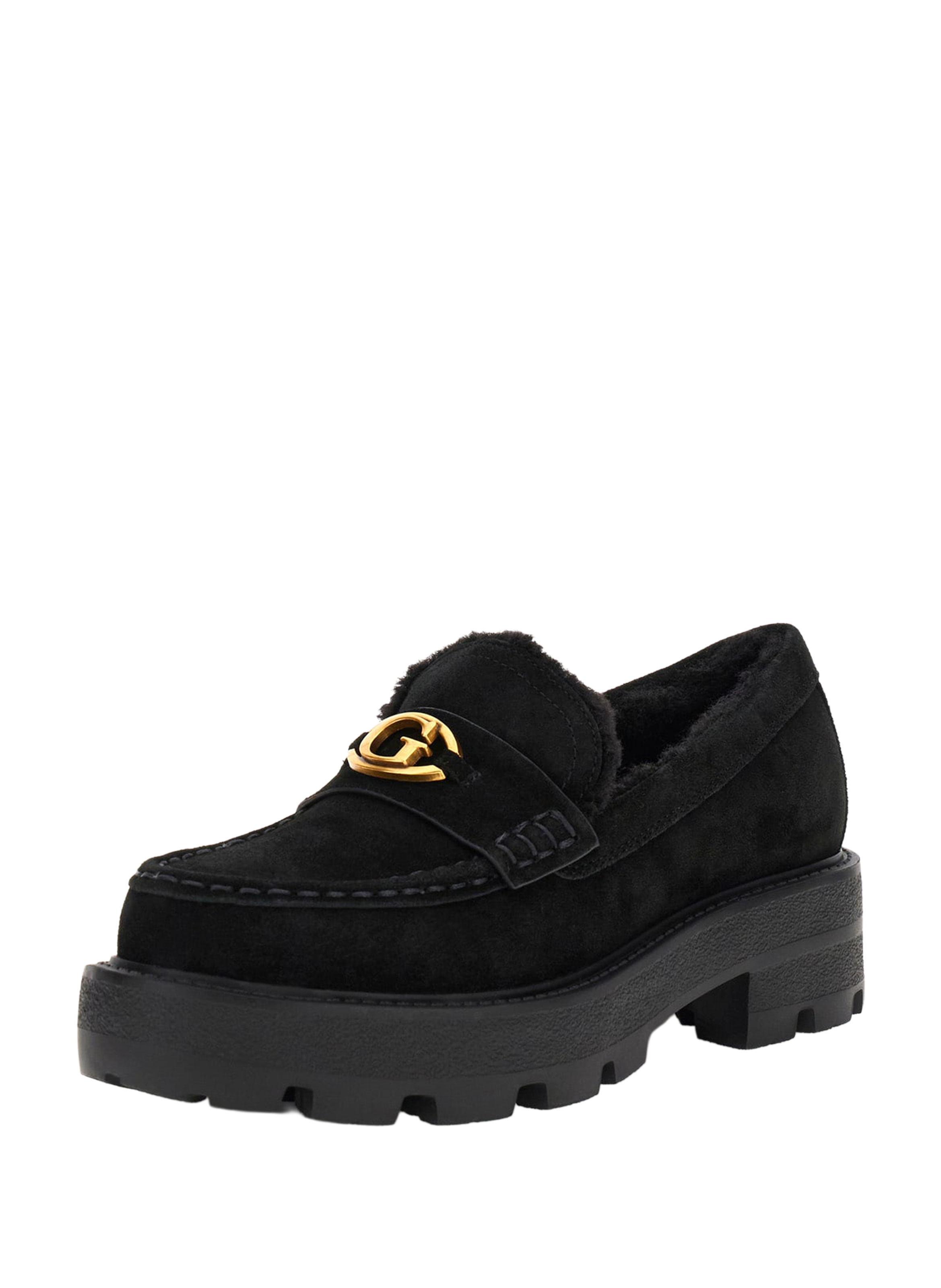 YANIKAY leather moccasins GUESS Black