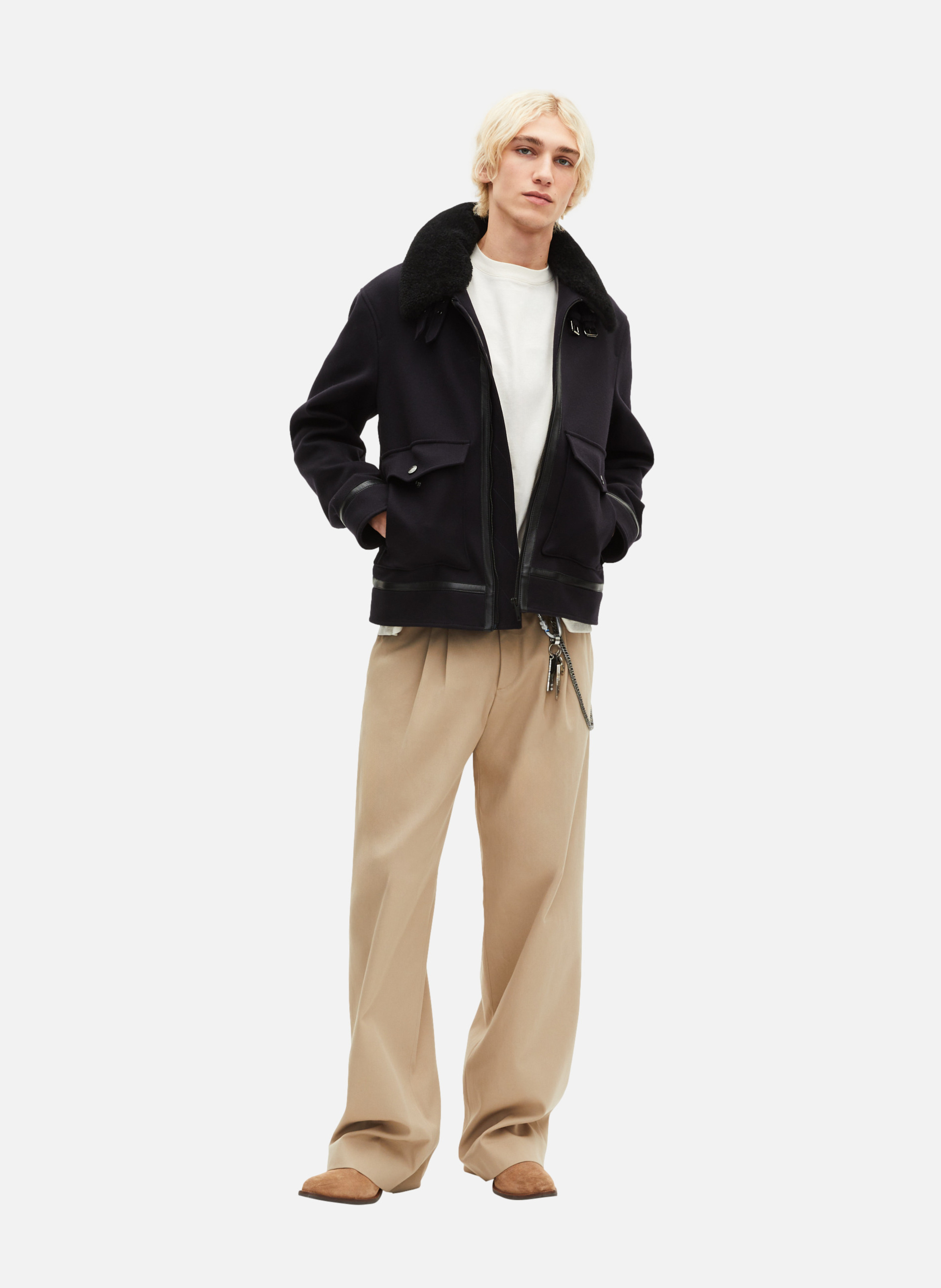 Blouson avec col sherpa THE KOOPLES Bleu