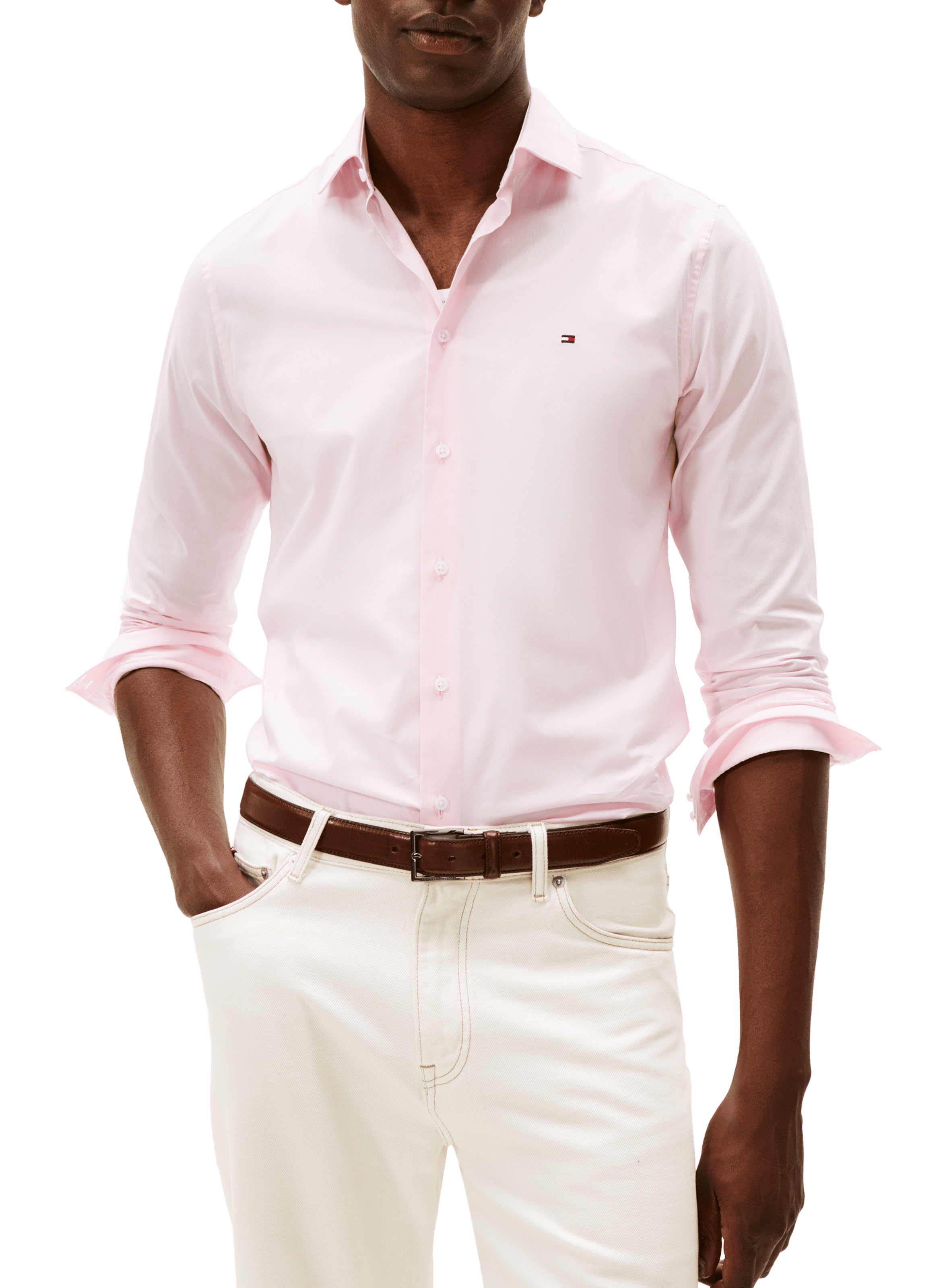 TOMMY HILFIGER Chemise ajustée en coton  Rose