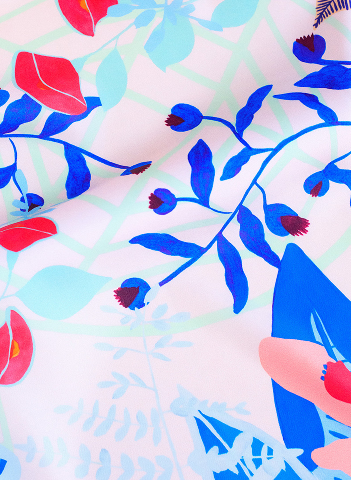 Auteil en février - Carré 75 imprimé en soie PETITJEAN PARIS Multicolore