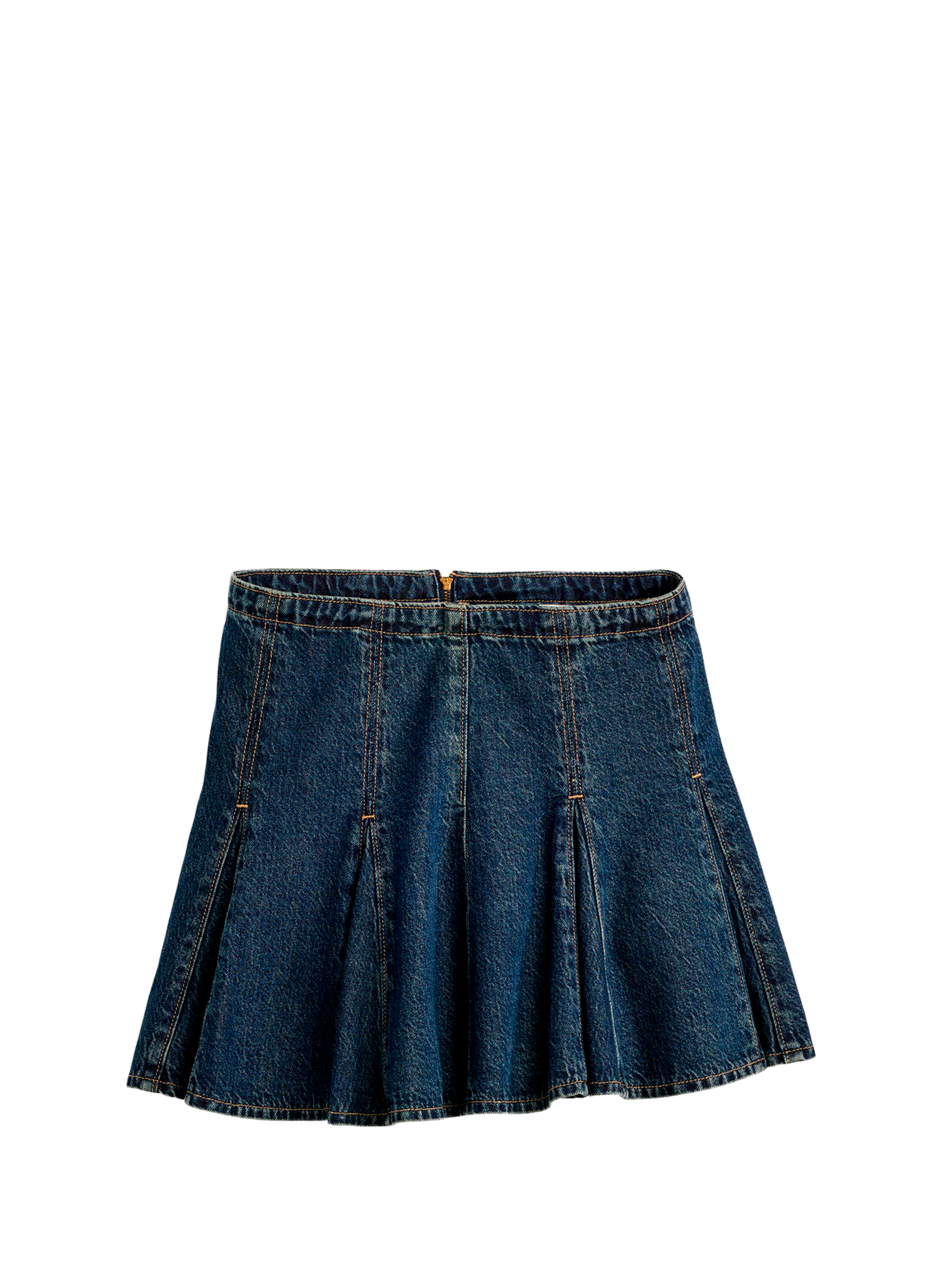 Mini jupe Godet en denim de coton LEVI'S Bleu