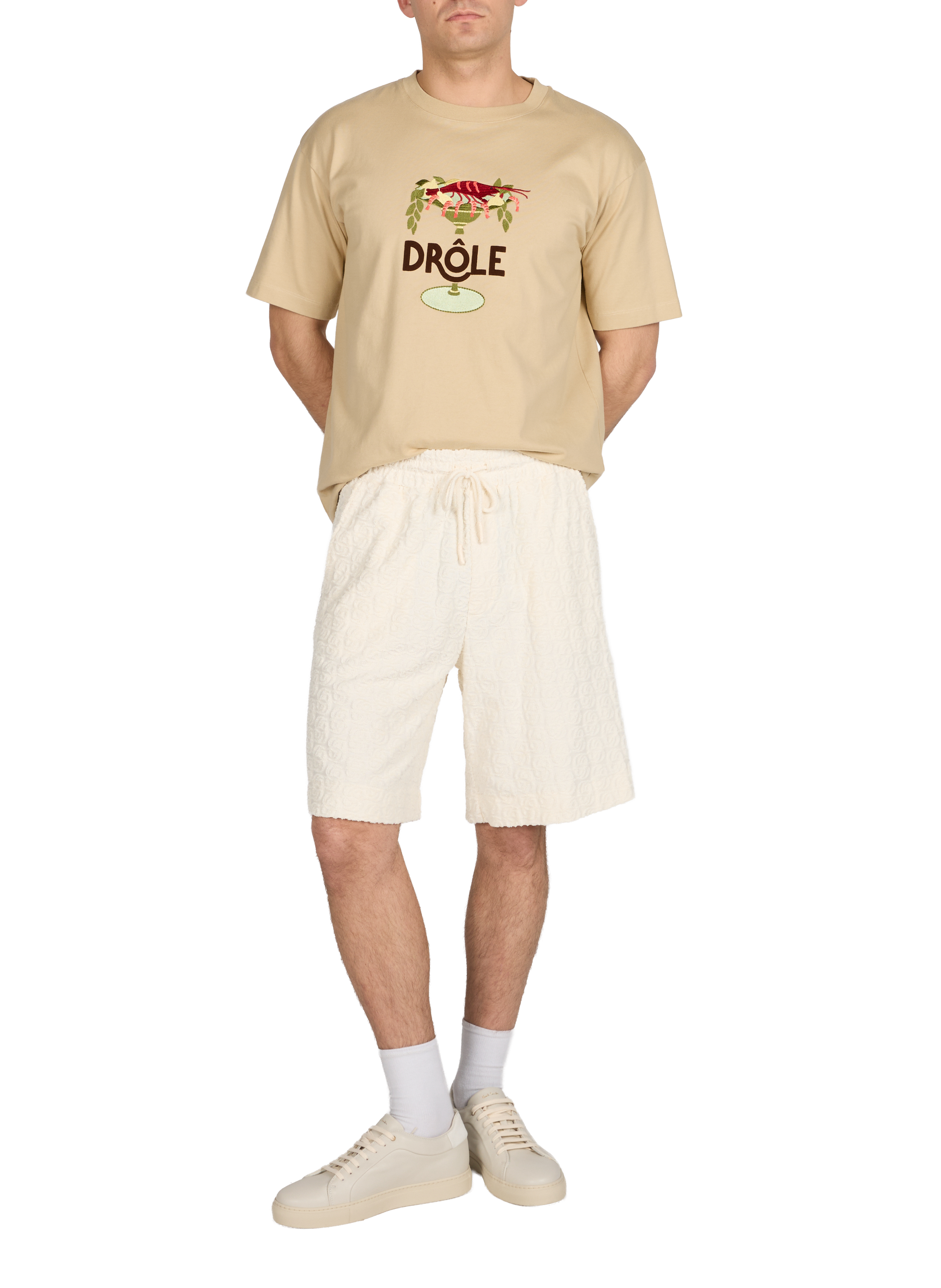 Short logoed in cotton DROLE DE MONSIEUR White