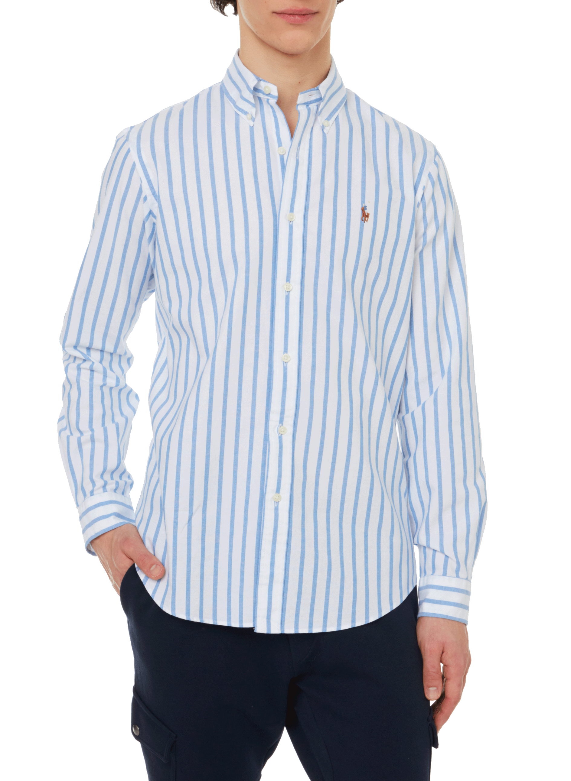 Straight striped cotton shirt POLO RALPH LAUREN Blue
