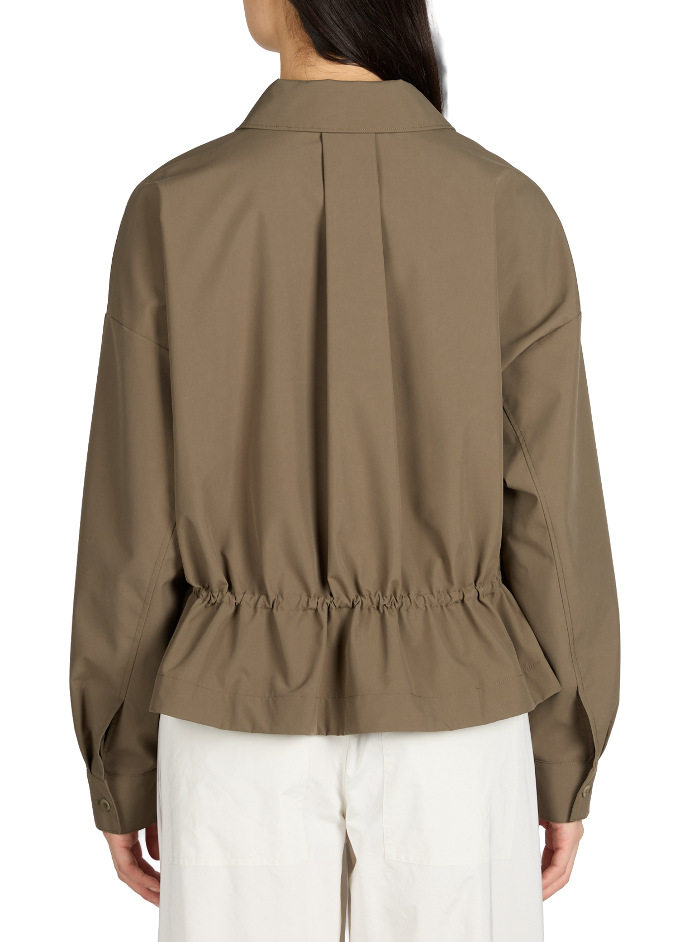 Fitted jacket with classic collar TIBI Khaki