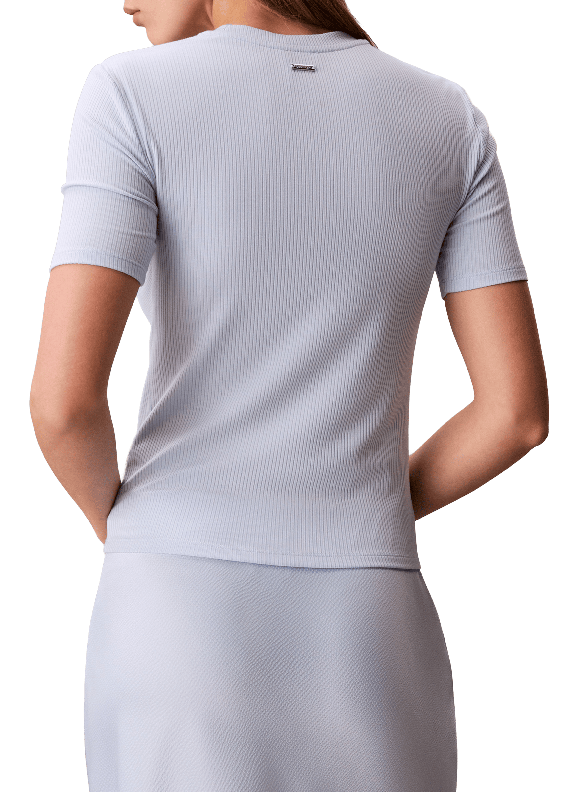 T-shirt côtelé à manches courtes CALVIN KLEIN Bleu