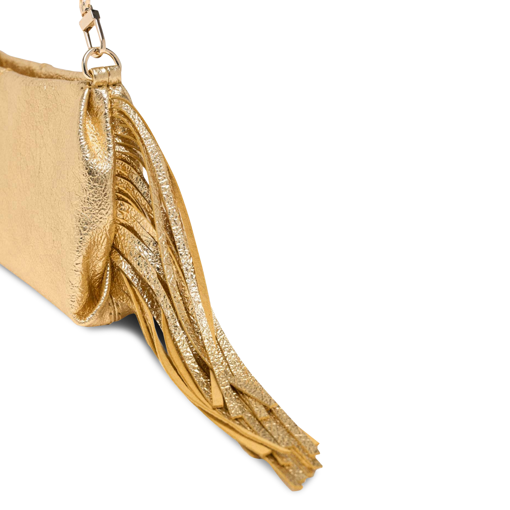 Pochette en cuir métallisé miss m pouch MAJE Doré