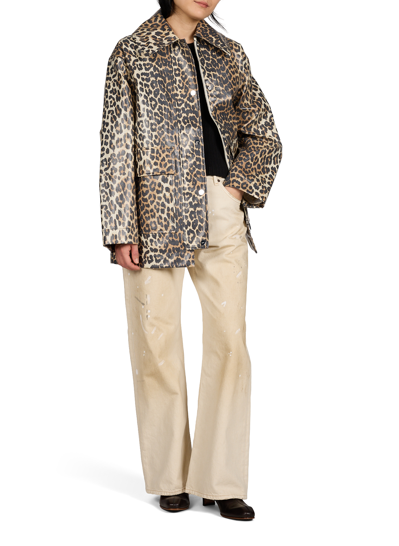 Leopard print waterproof jacket GANNI Multicolour