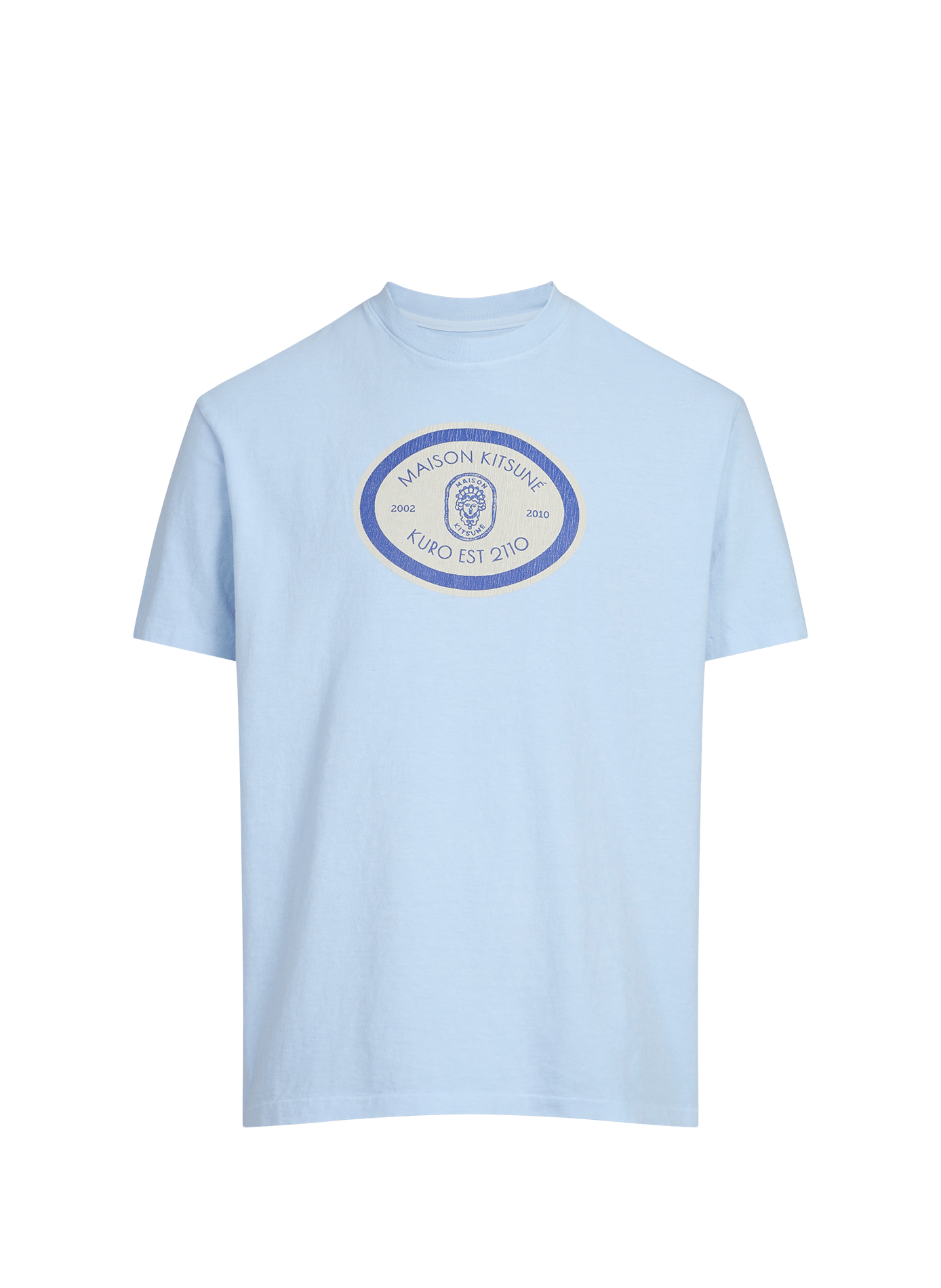 Cotton round-neck T-shirt MAISON KITSUNÉ Blue