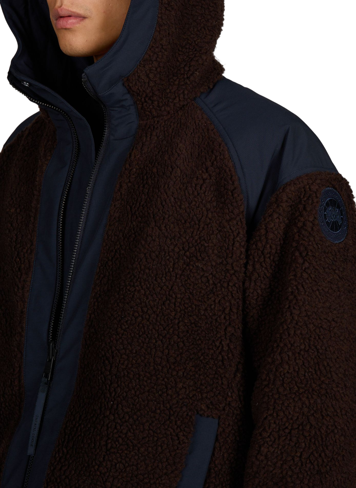 Giacca reversibile con cappuccio in misto lana CANADA GOOSE Marrone