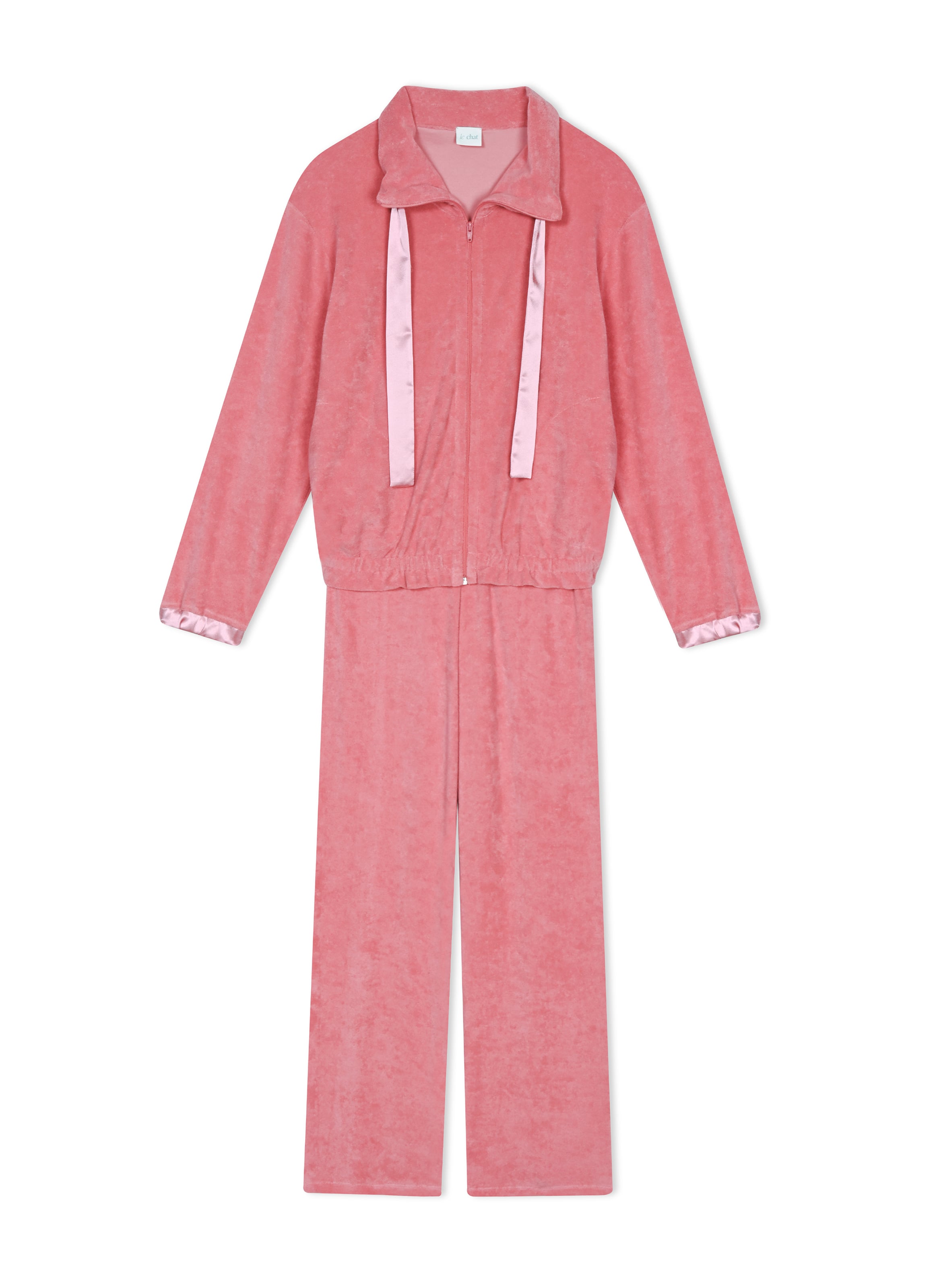 Ensemble homewear zippé en bouclette éponge gelato 226 LE CHAT Rose