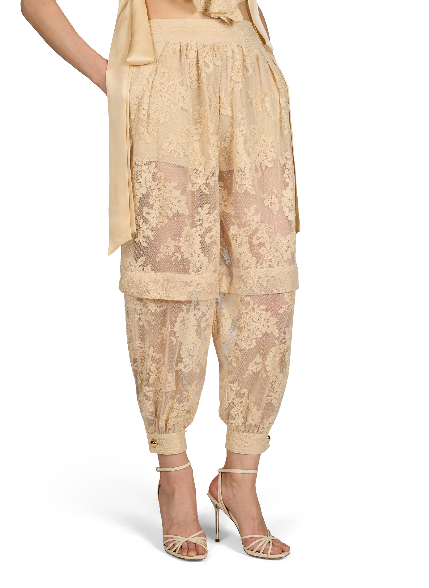 Pantalon harem en dentelle Luna ZIMMERMANN Blanc