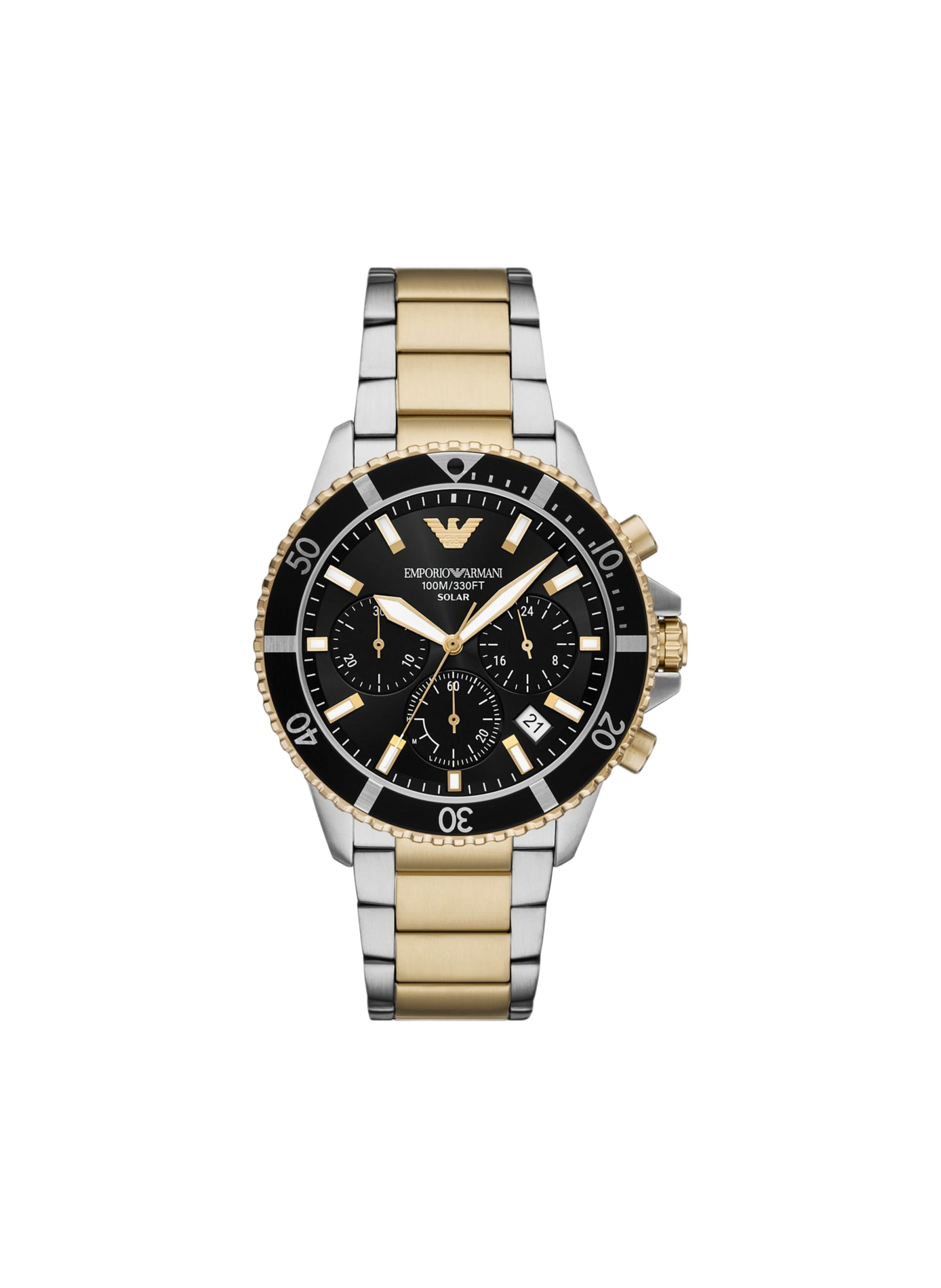Montre quartz World Explorer en acier inoxydable ARMANI MONTRES Noir