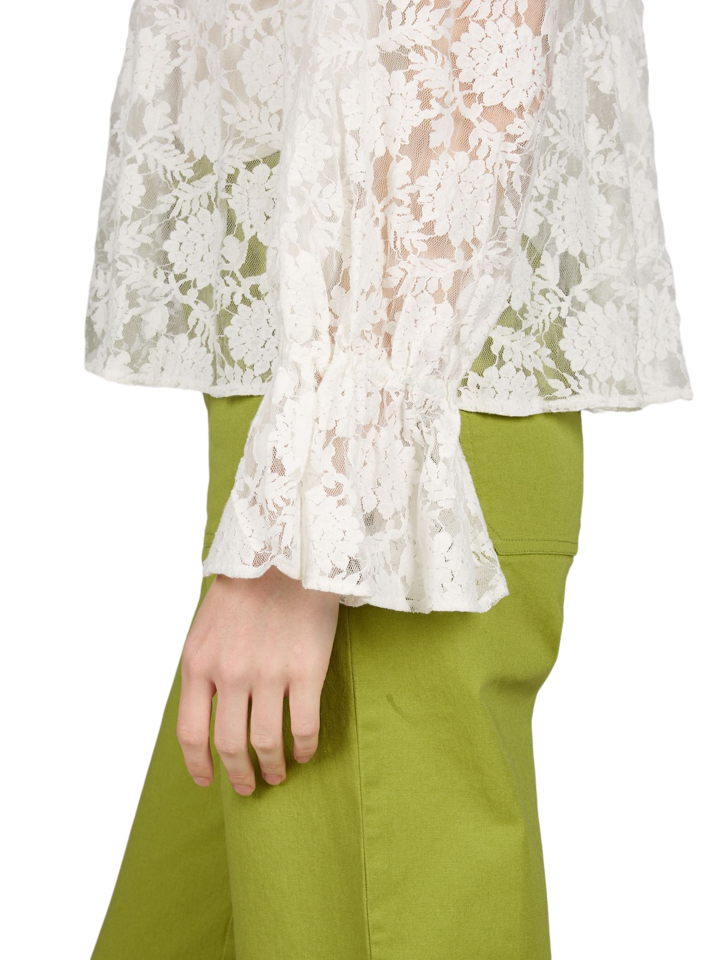 Bluse Camilia mit transparenter Spitze aus Baumwolle PETITE MENDIGOTE Weiss