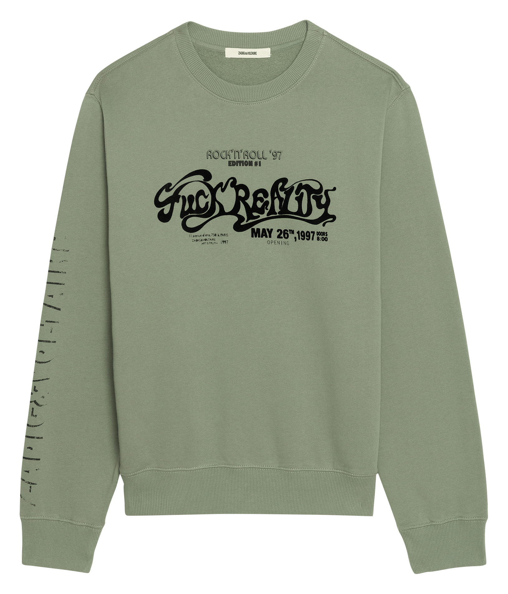 Sweat col rond en coton bio aime ZADIG&VOLTAIRE Vert